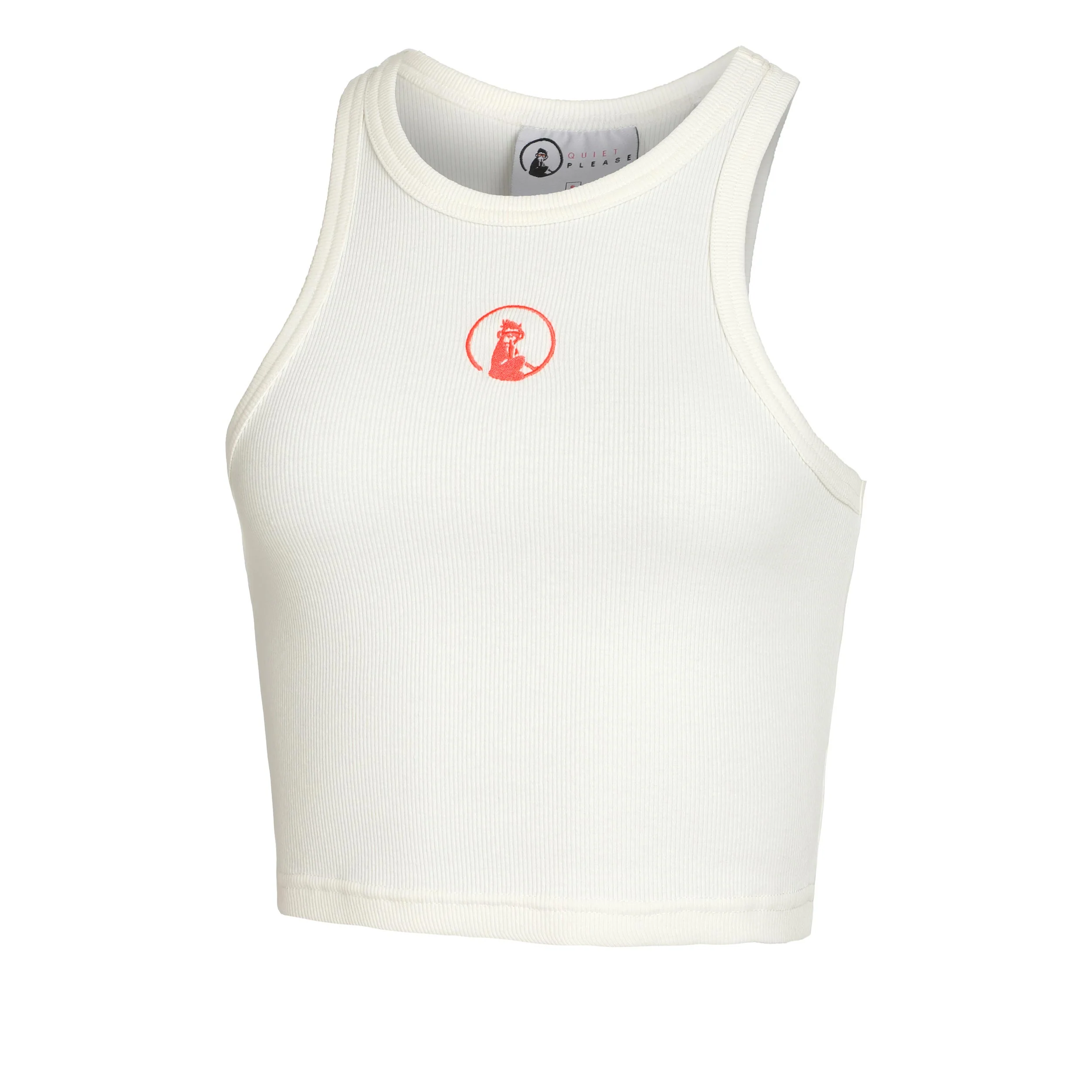 Crossroad Ribbed Linne Damer-Vit