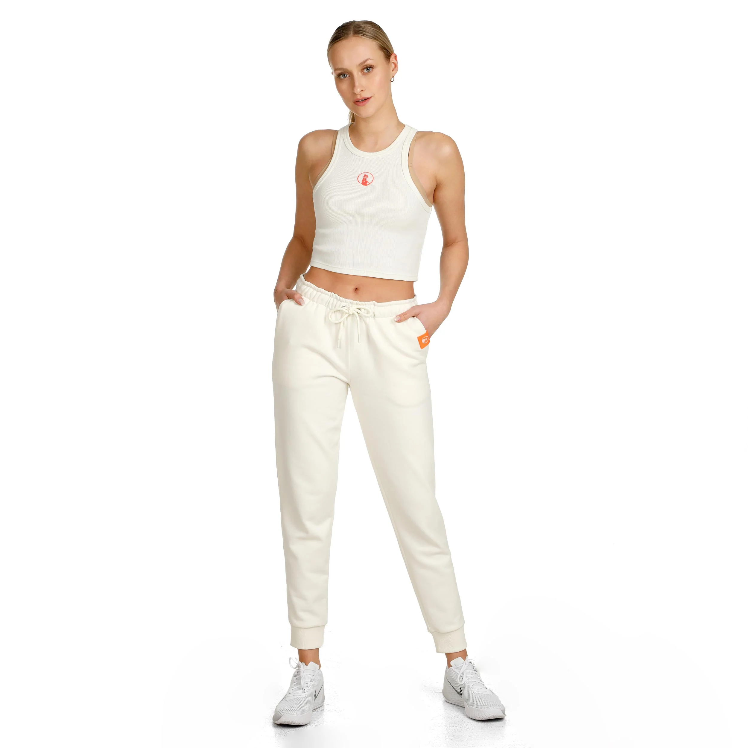 Crossroad Ribbed Linne Damer-Vit - Image 3