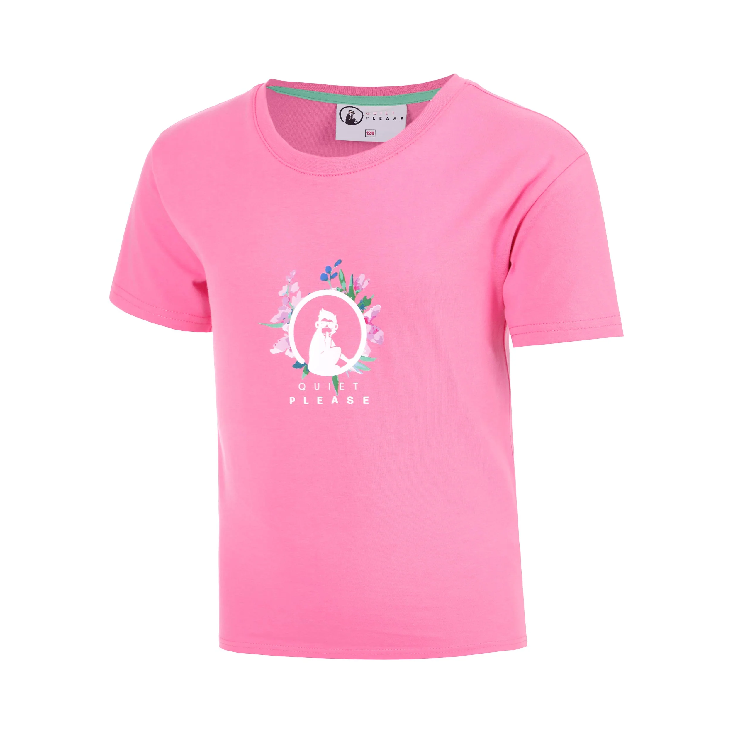Joy Flower Logo T-shirt Flickor-pink, vit