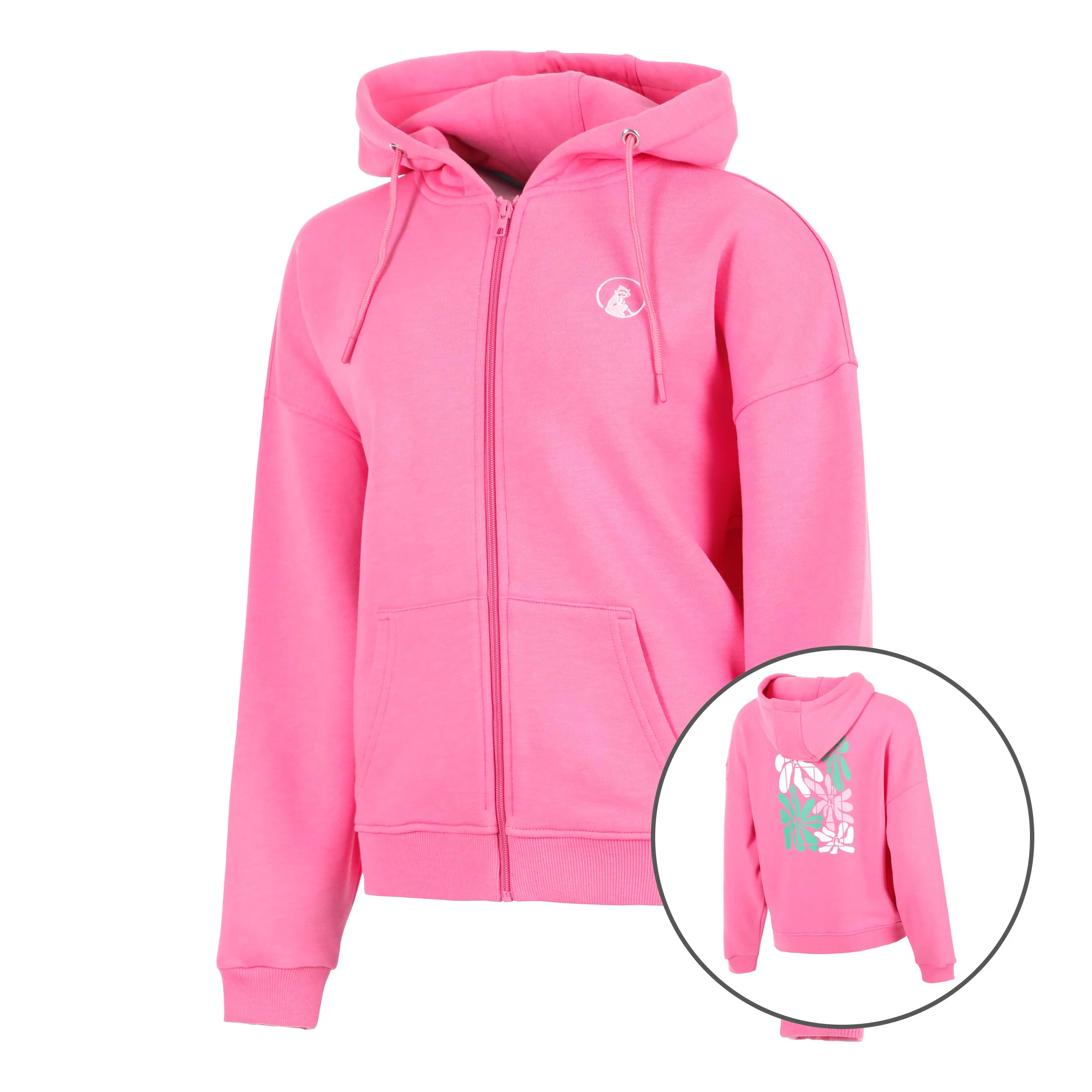 Joy Palm Court Sweat-jacka Damer-pink, vit