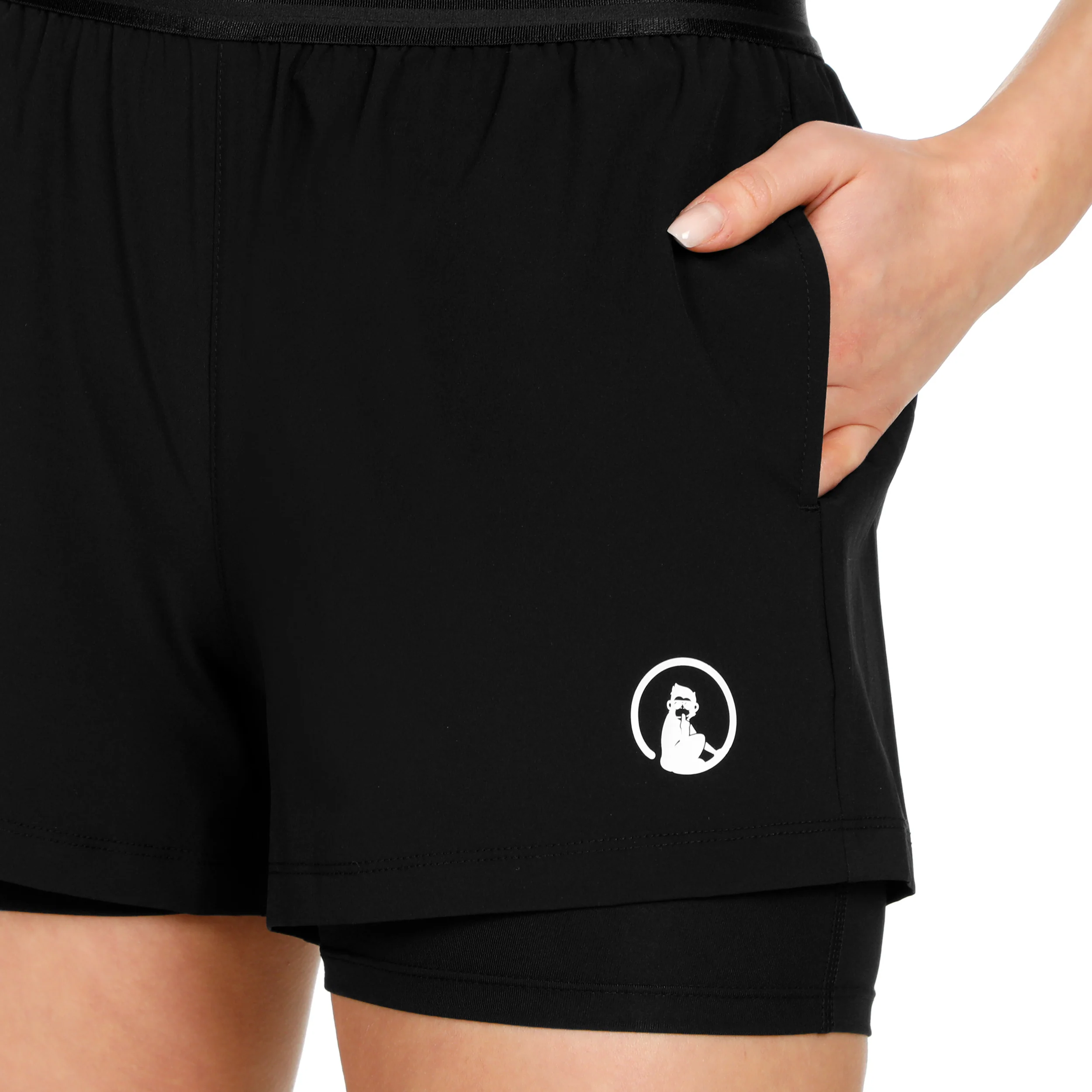Point 2in1 Shorts Damer-Svart - Image 6