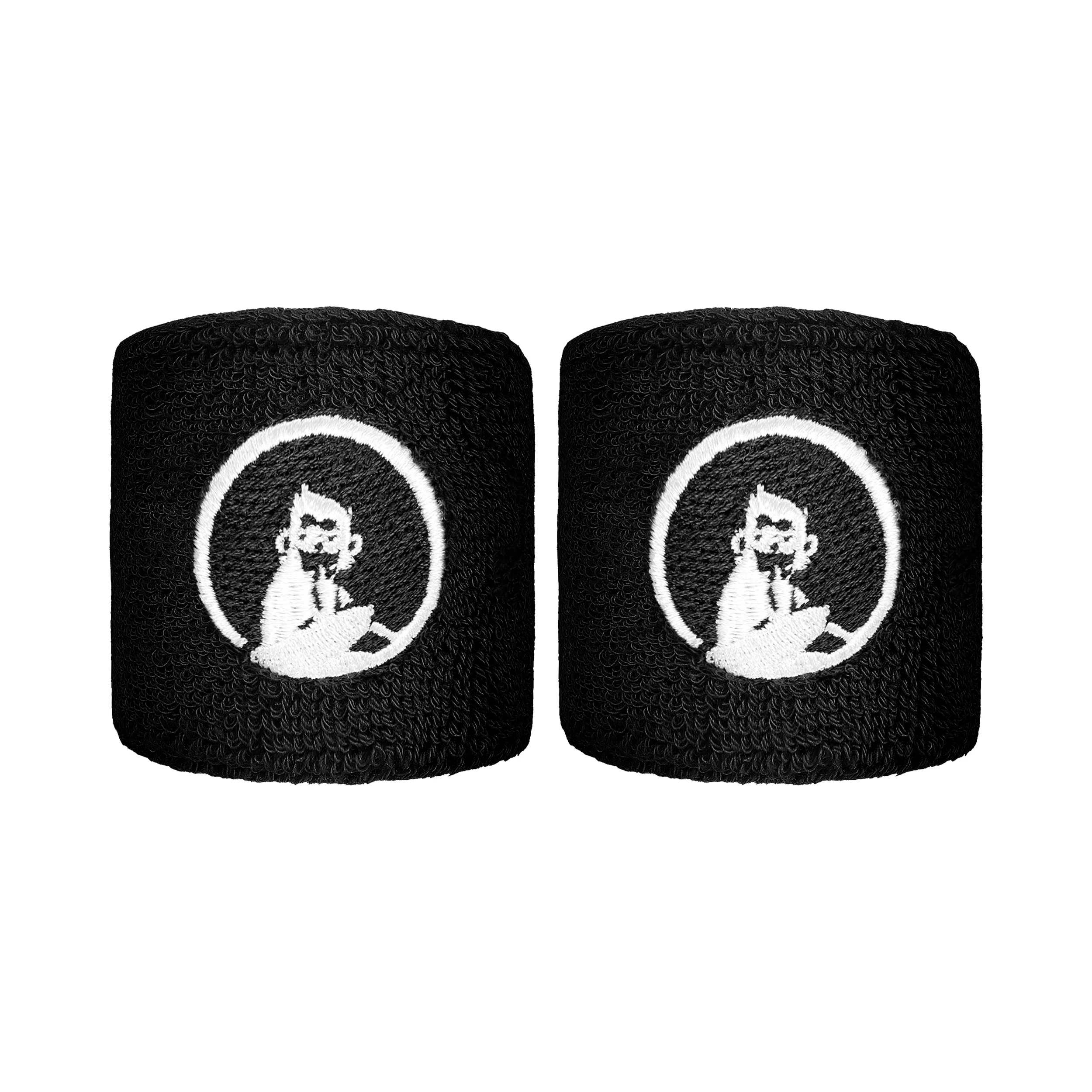 Svettband 2-pack kort - svart