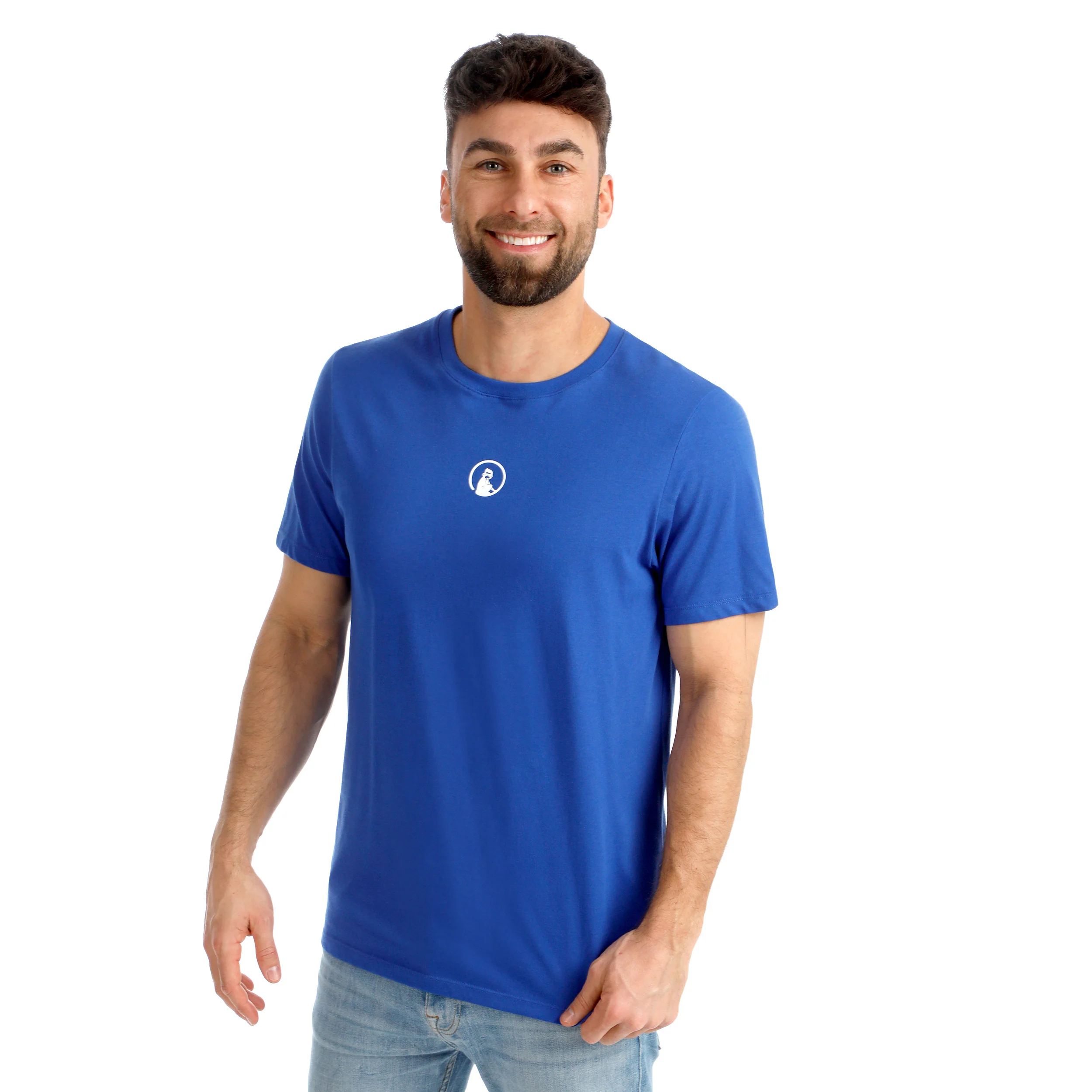 Trainings Small Logo T-shirt Herrar - blå, vit - Image 5