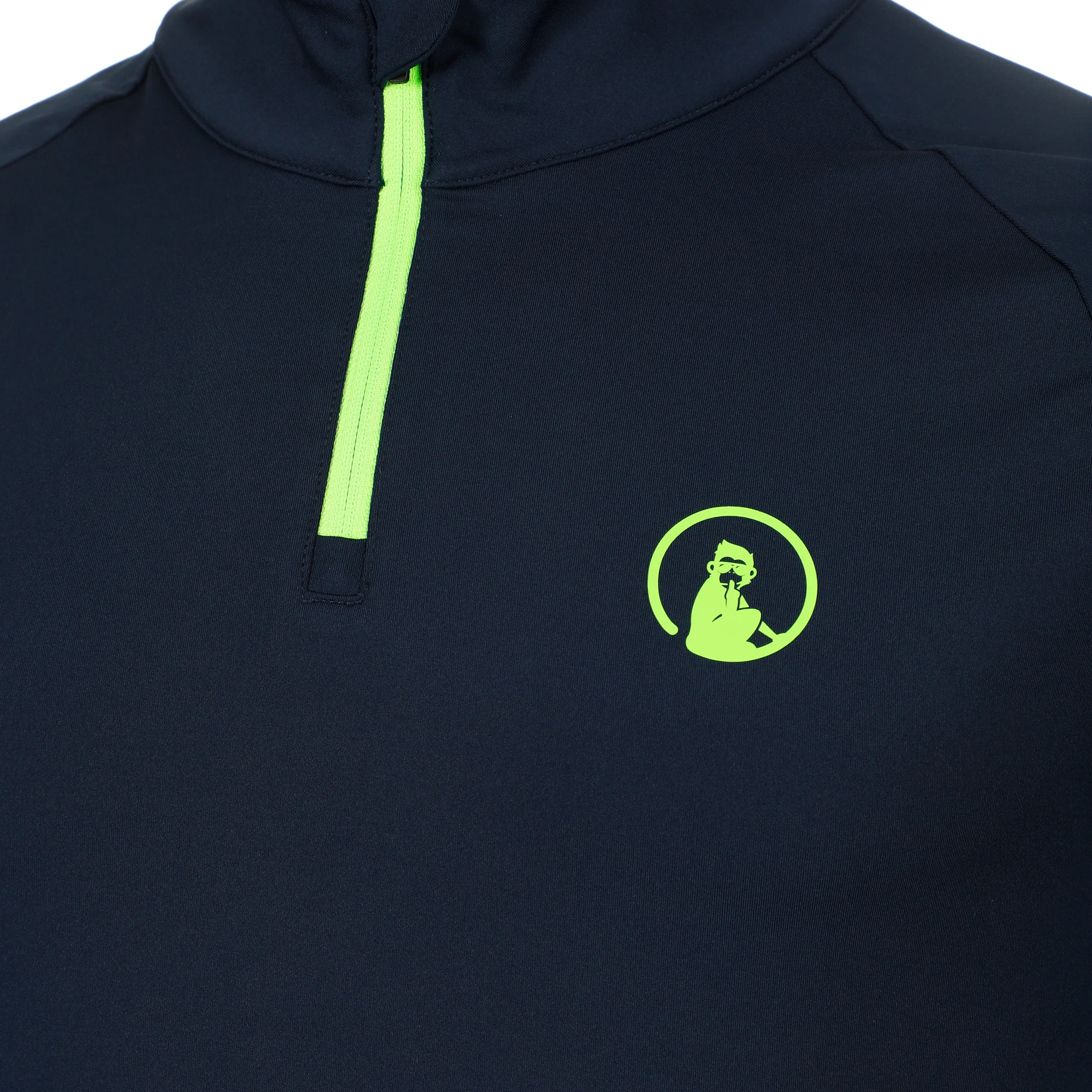 Wild Big Serve 1/4 Zip Långärmat Herrar-Mörkblå,Neongrön - Image 3