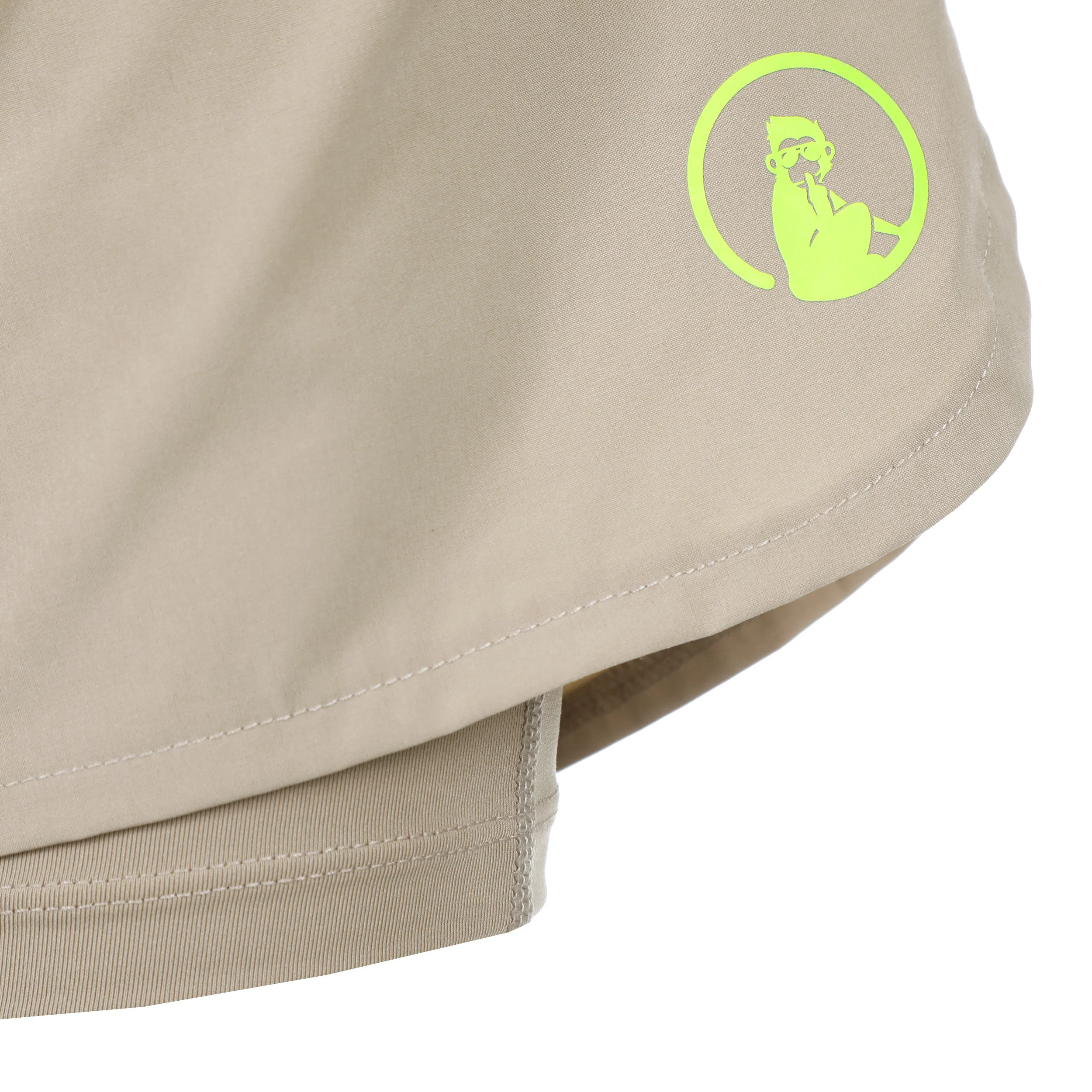 Wild Match 2in1 Shorts Damer-Beige,Neongrön - Image 4