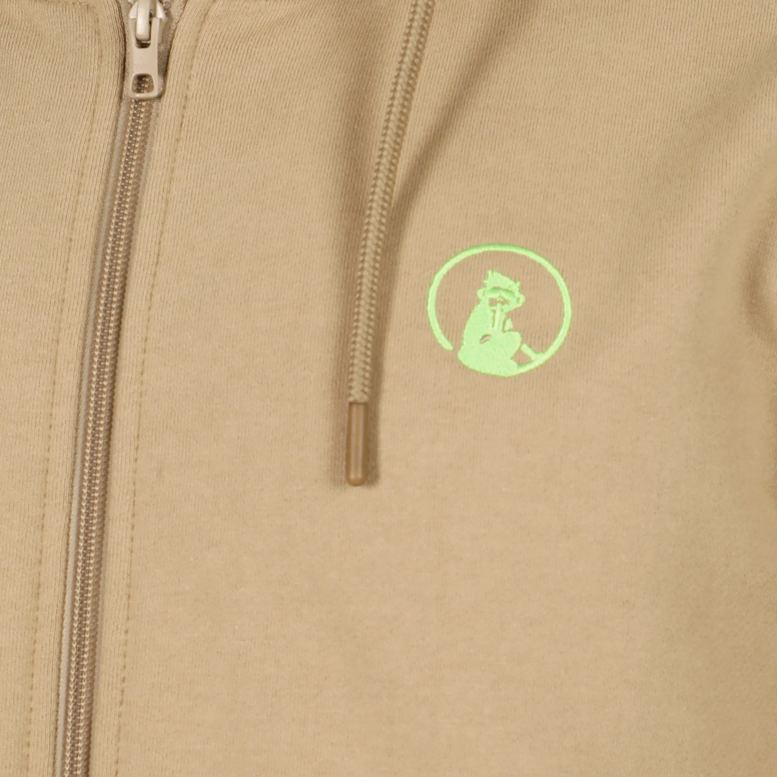 Wild Taped Zip Sweat-jacka Herrar-Beige,Neongrön - Image 3