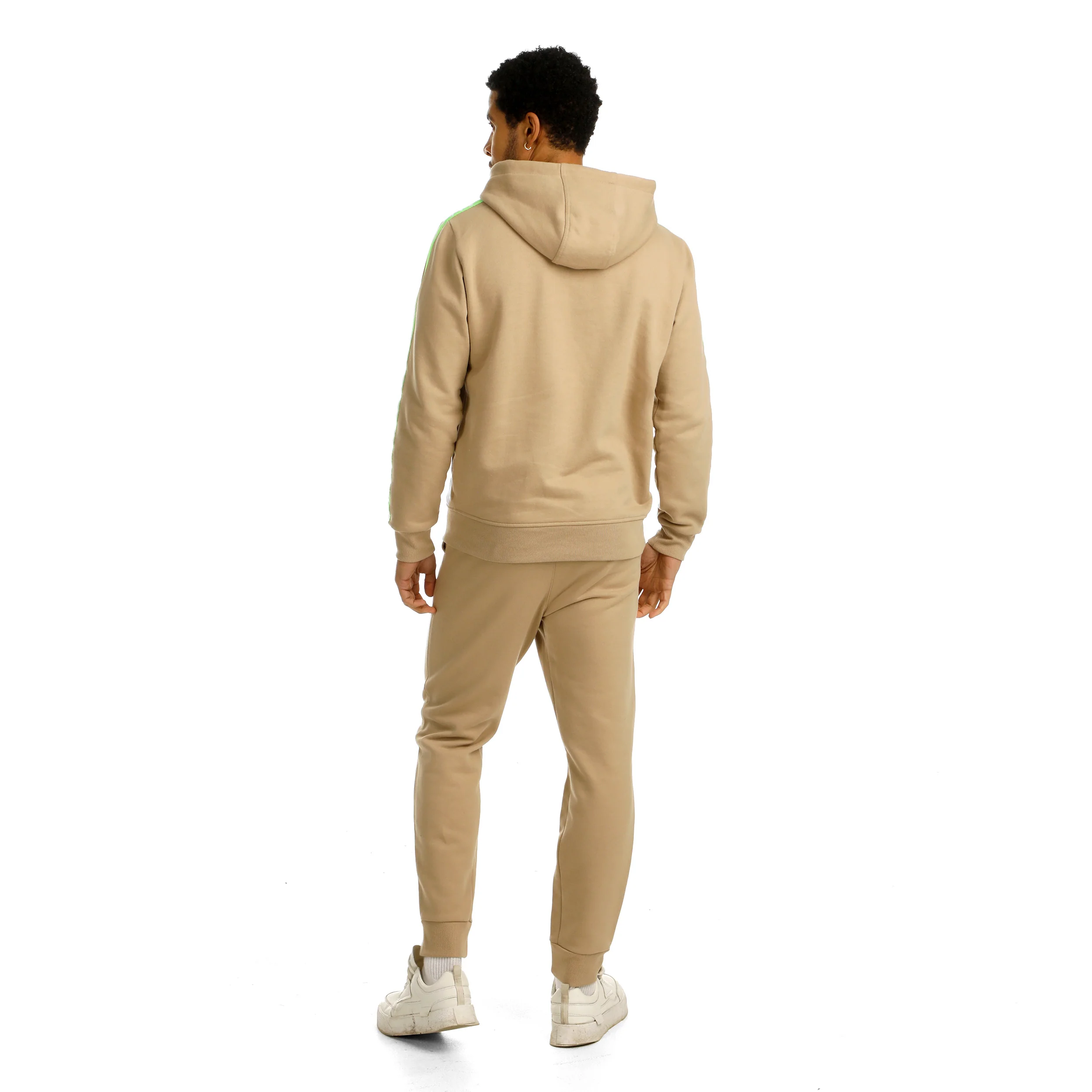 Wild Taped Zip Sweat-jacka Herrar-Beige,Neongrön - Image 7