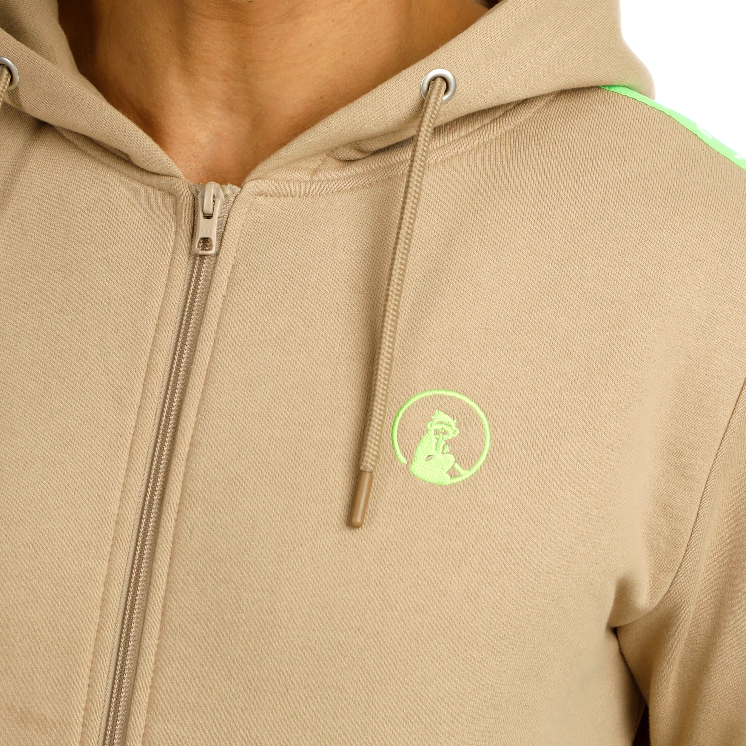 Wild Taped Zip Sweat-jacka Herrar-Beige,Neongrön - Image 8