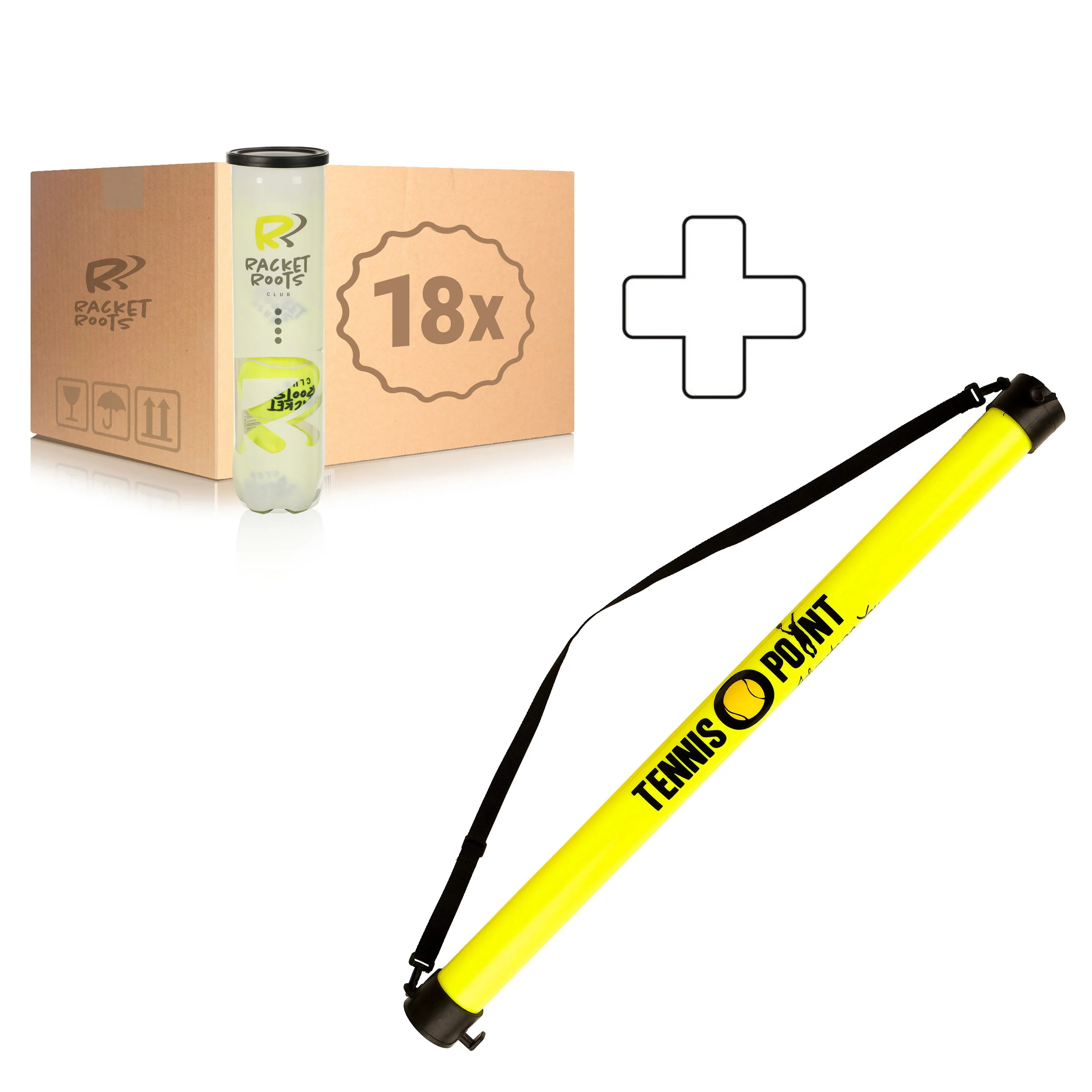 18x 4-pack rör Club Tennisball Plus bollsamlarrör