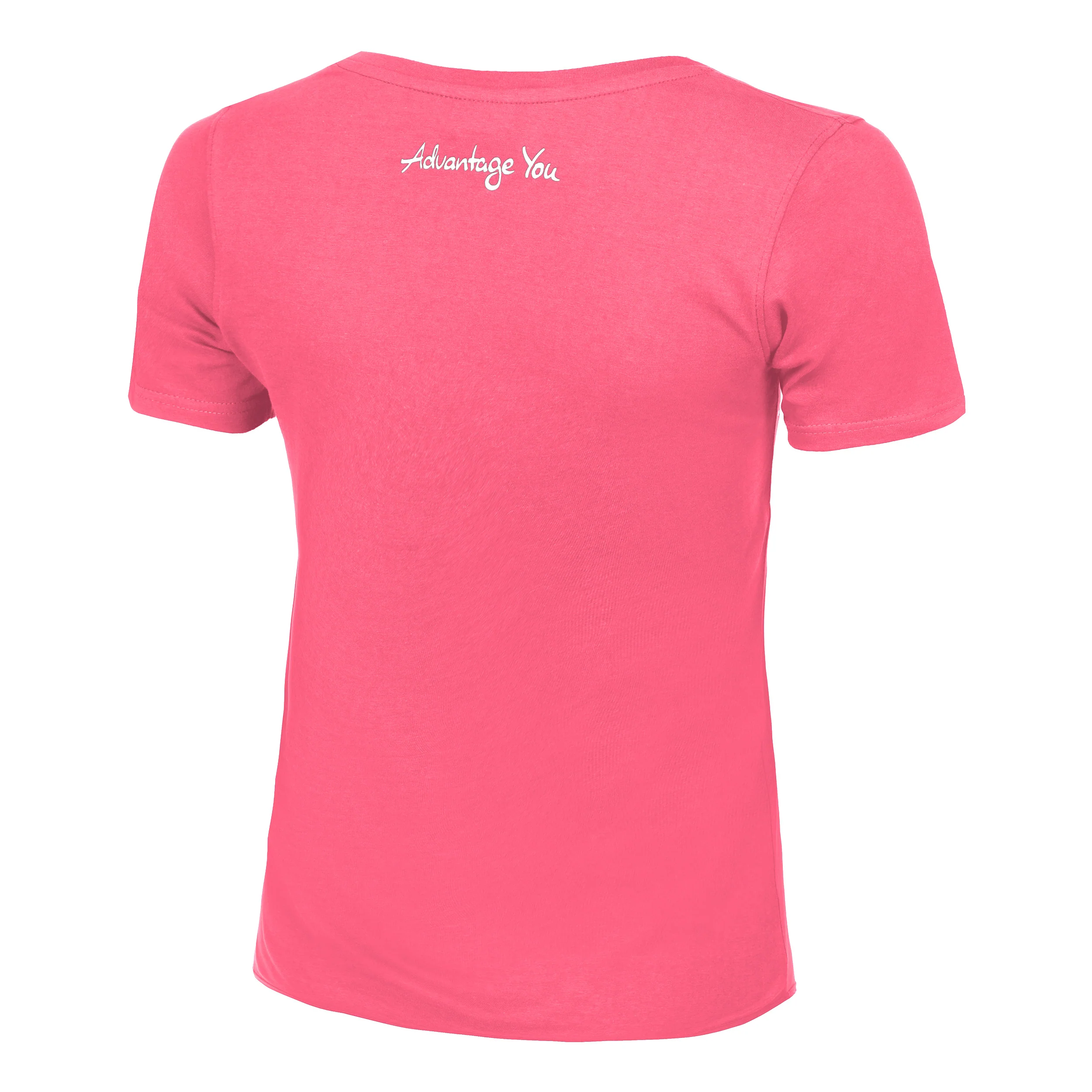 Basic Cotton T-shirt Damer-Pink,Vit - Image 2