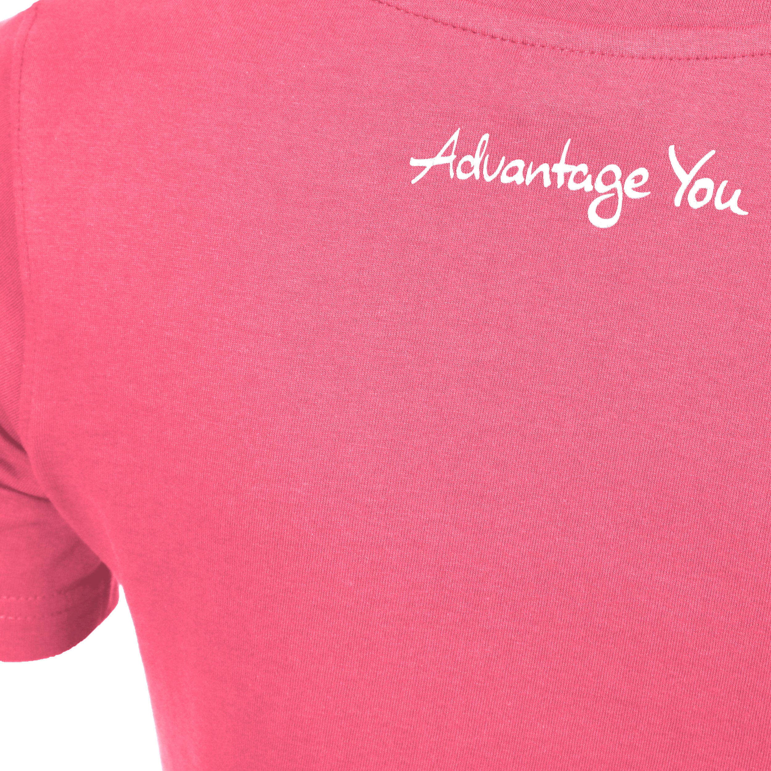 Basic Cotton T-shirt Damer-Pink,Vit - Image 4