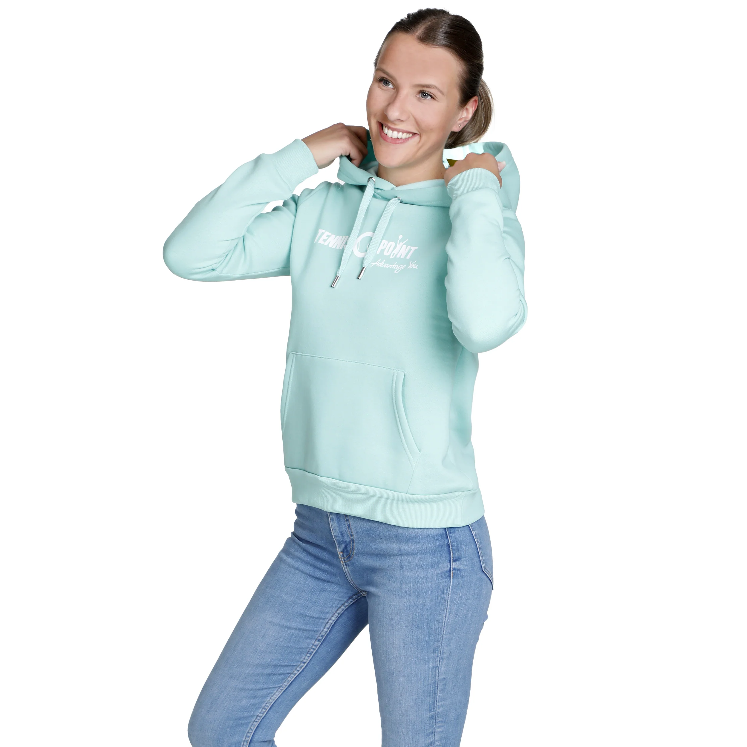 Logo Huvtröja Damer - mint, vit - Image 3