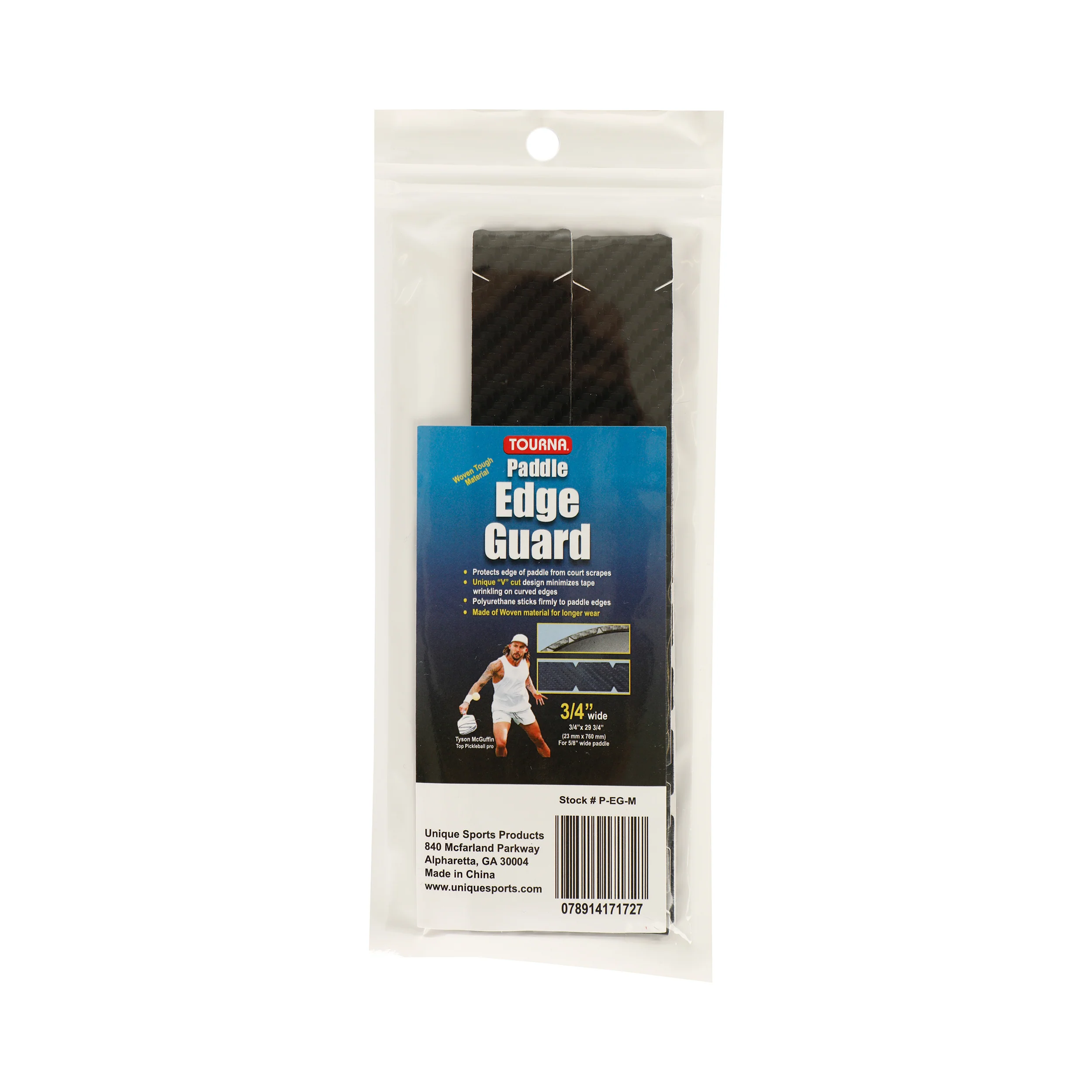 Padel Edge Guard Wooven 16mm Skyddstejp För Pickleball-ram-Svart