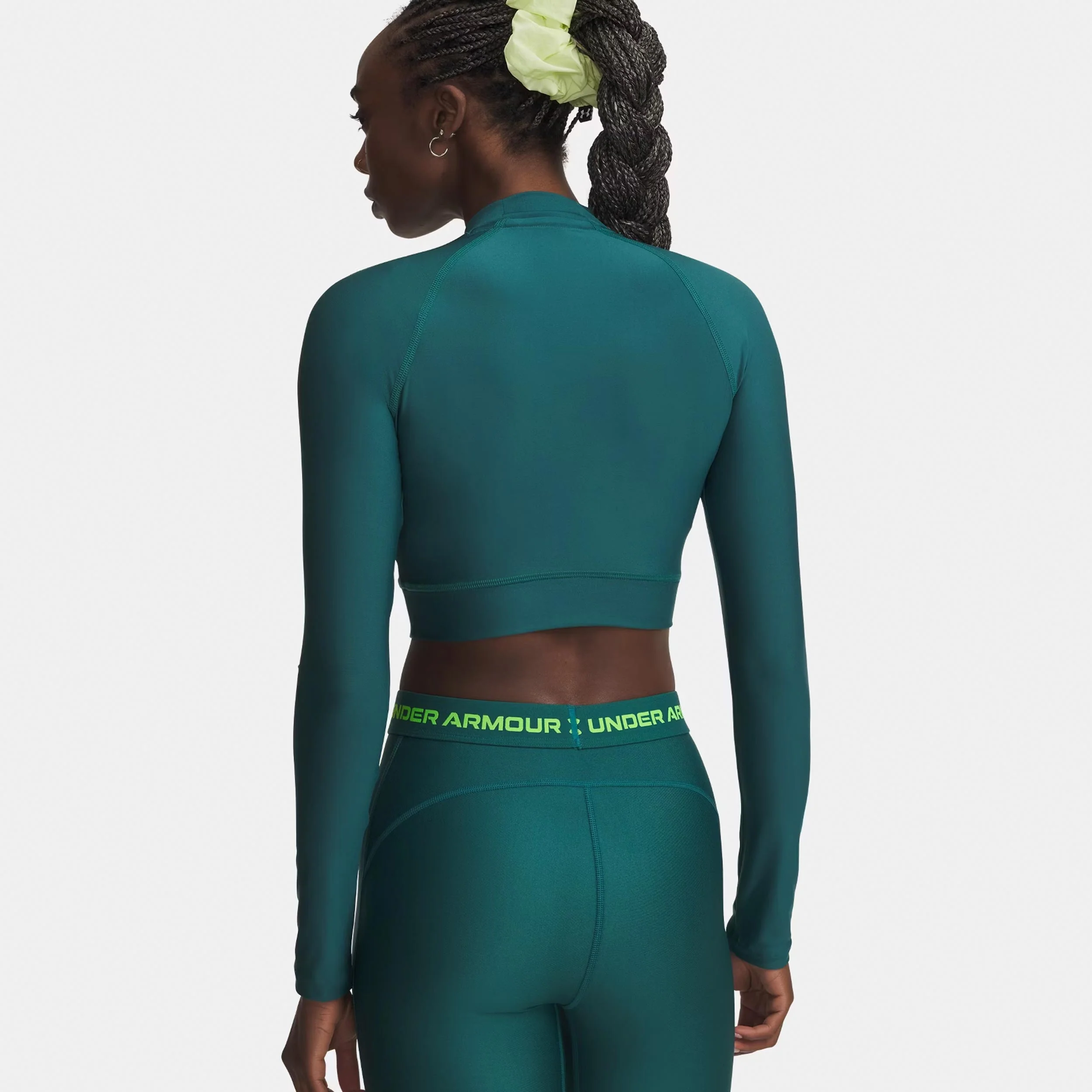 HeatGear Crop Mock Långärmat Damer-grön, grön - Image 2