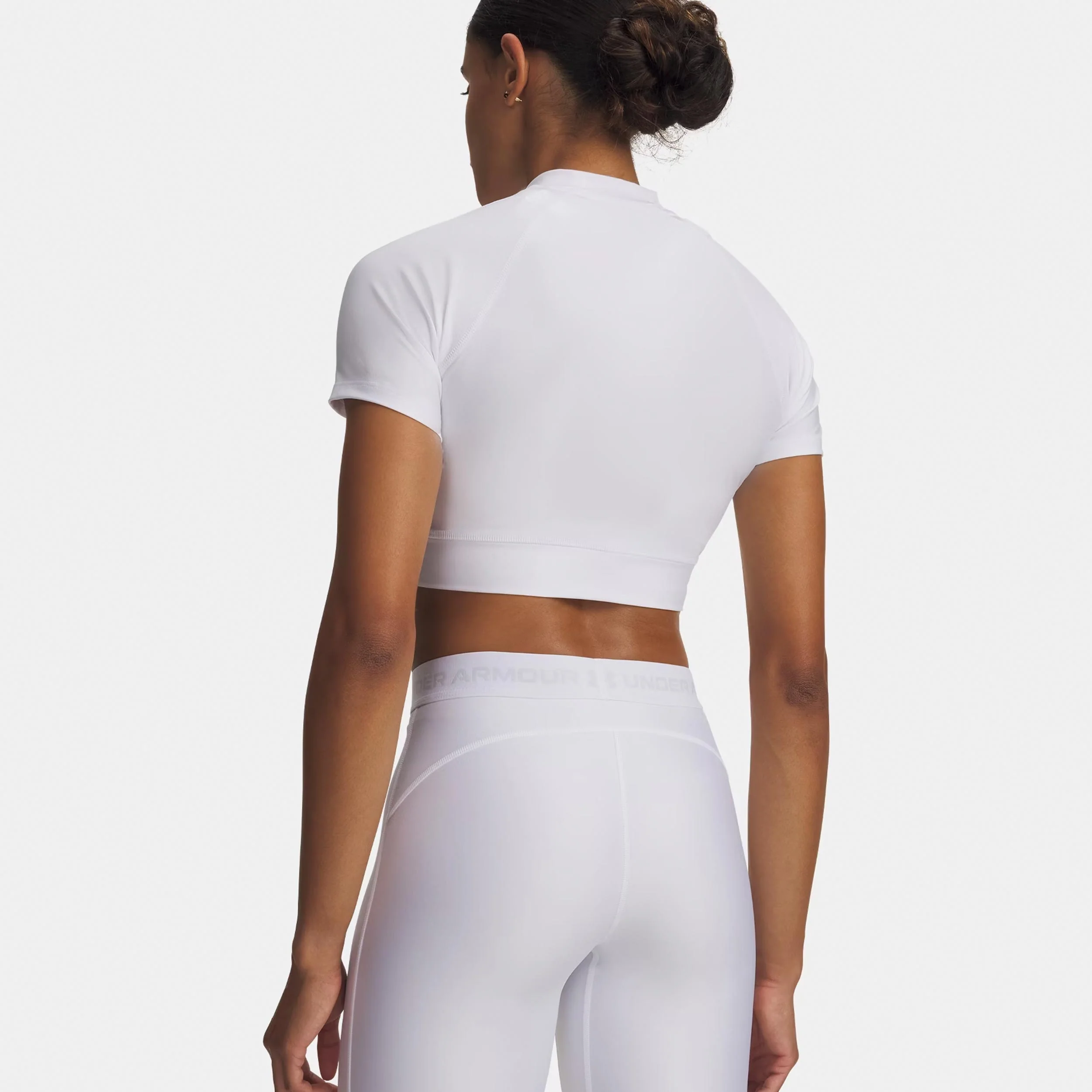 HeatGear Crop T-shirt Damer-vit, grå - Image 2