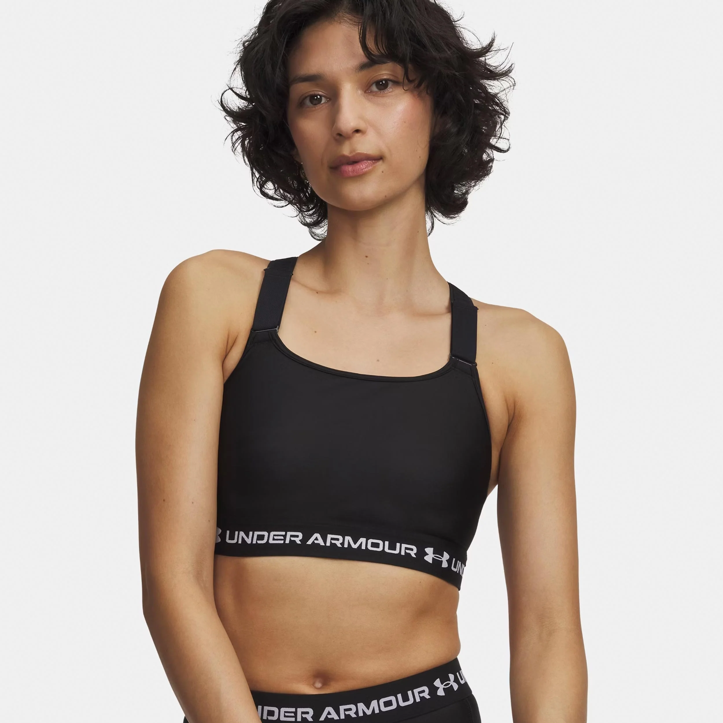 HeatGear High Sport-behå Damer-svart, vit