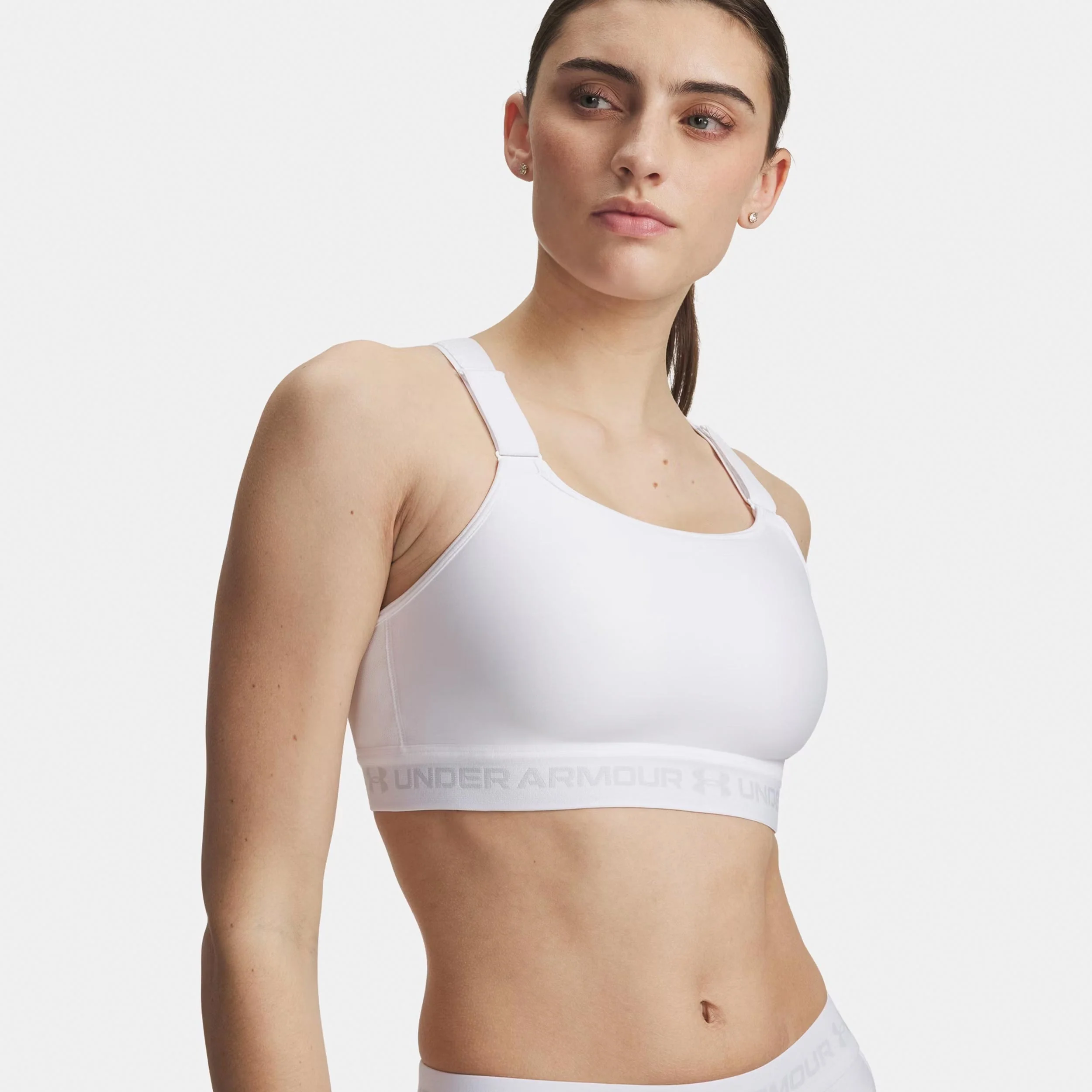HeatGear High Sport-behå Damer-vit, grå