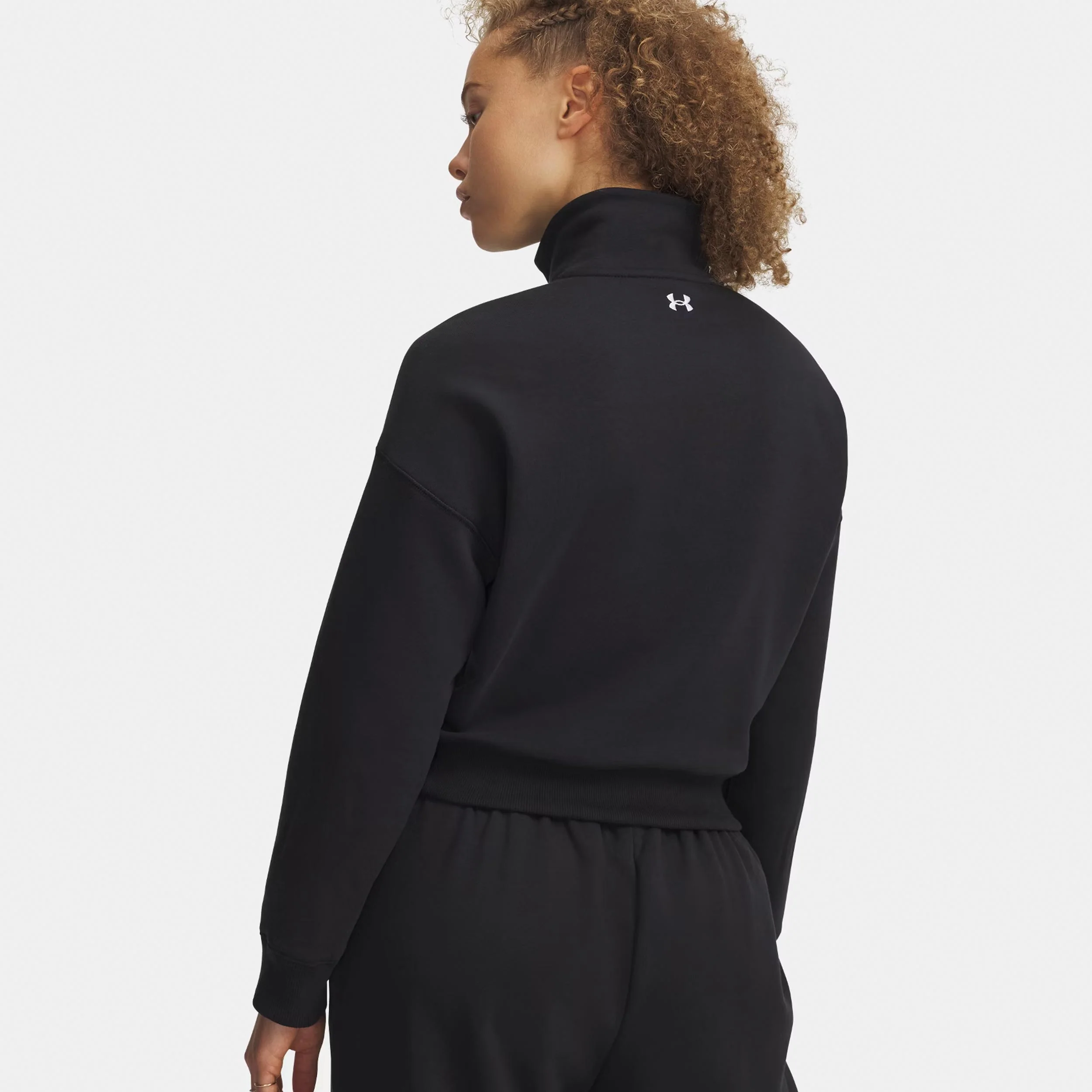 Rival Fleece Script Halfzip Tröja Damer - svart, vit - Image 2