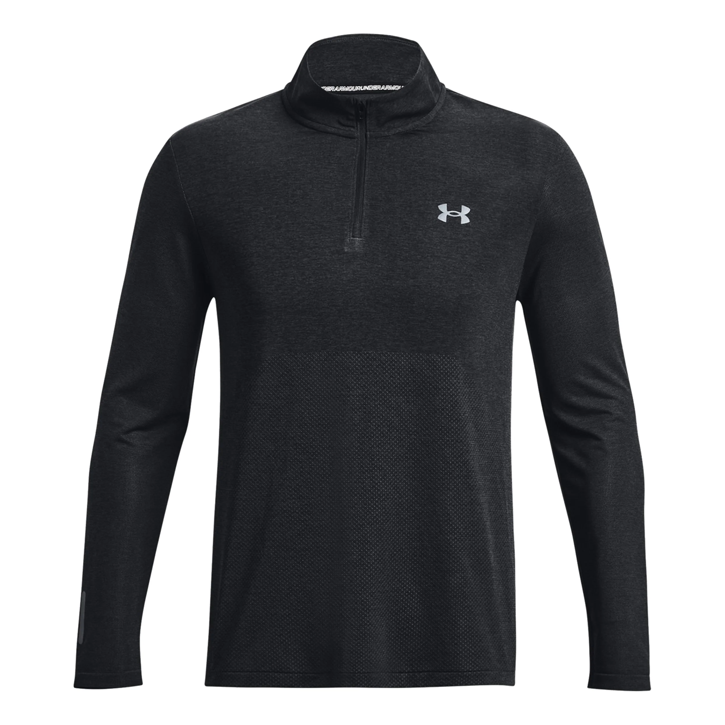 Seamless Stride 1/4 Zip Långärmat Herrar-Svart