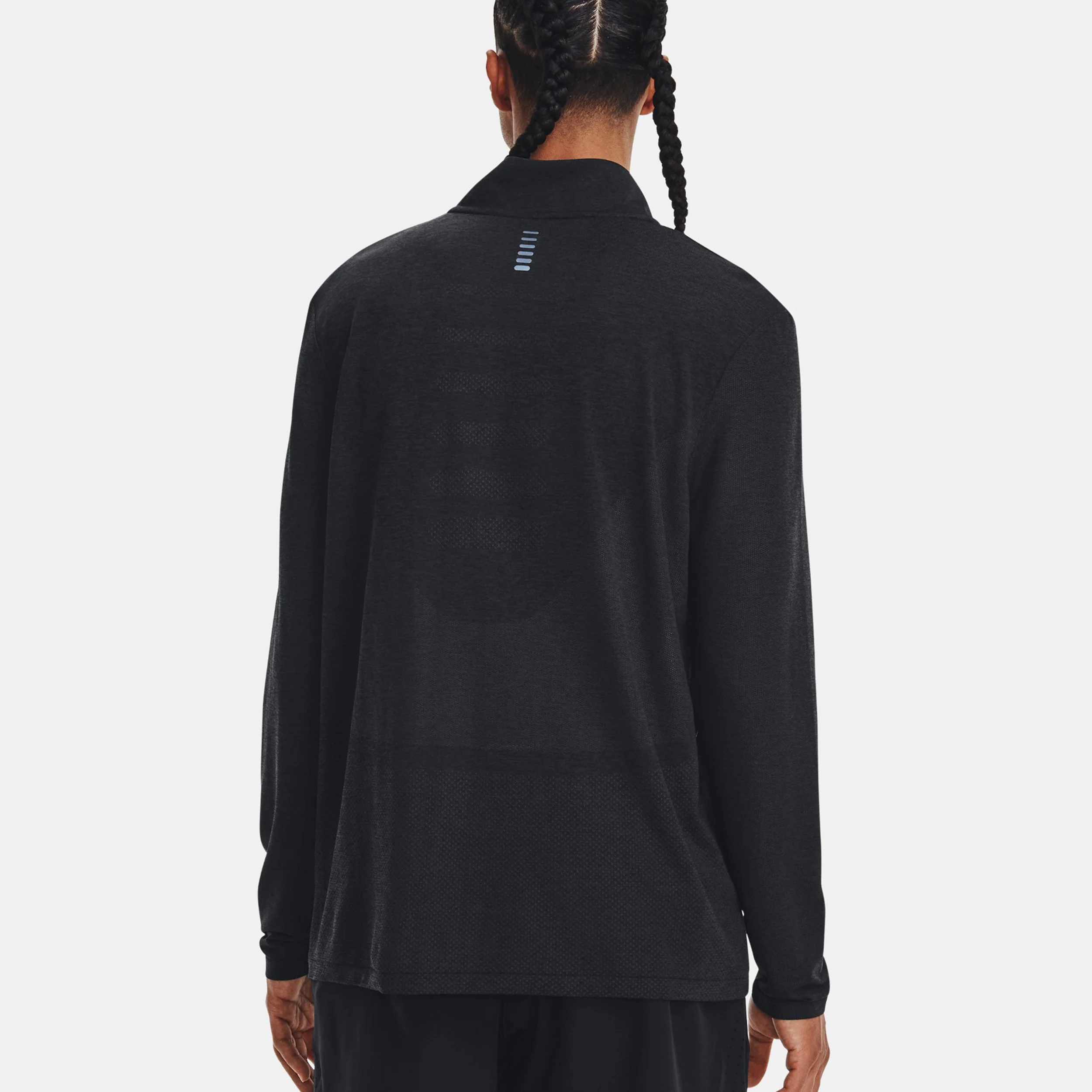 Seamless Stride 1/4 Zip Långärmat Herrar-Svart - Image 4