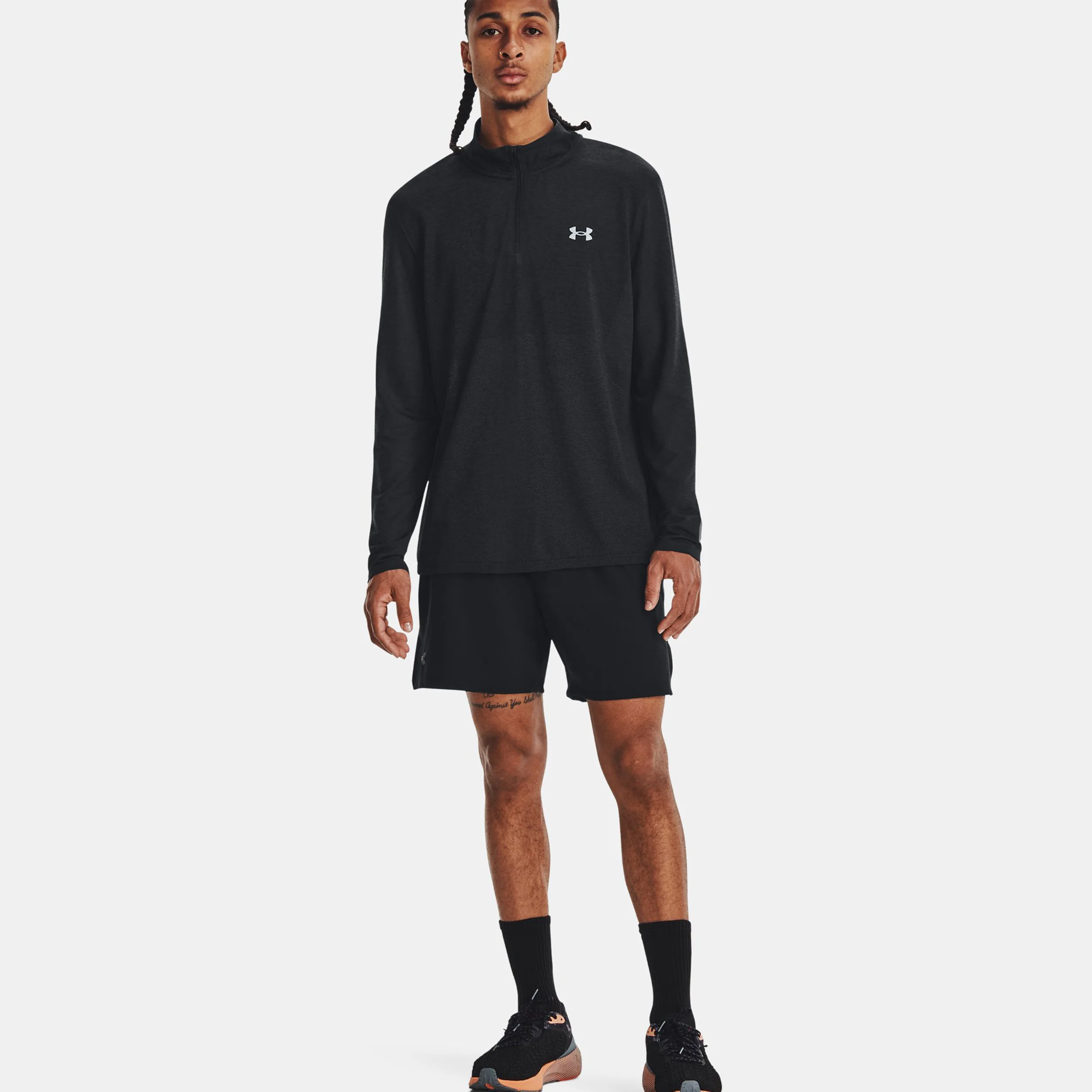 Seamless Stride 1/4 Zip Långärmat Herrar-Svart - Image 6