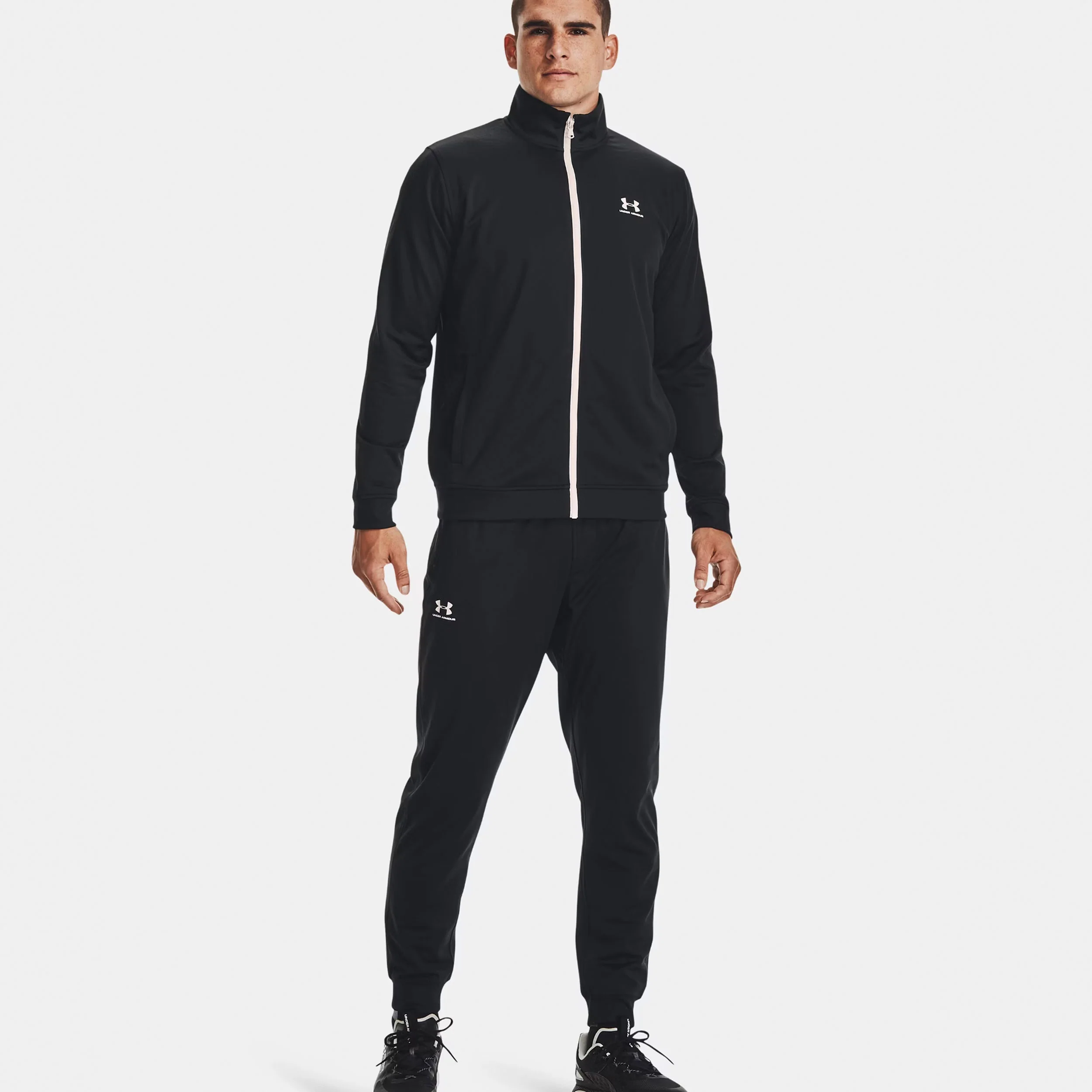 Sportstyle Tricot Träningsjacka Herrar - svart, vit - Image 4