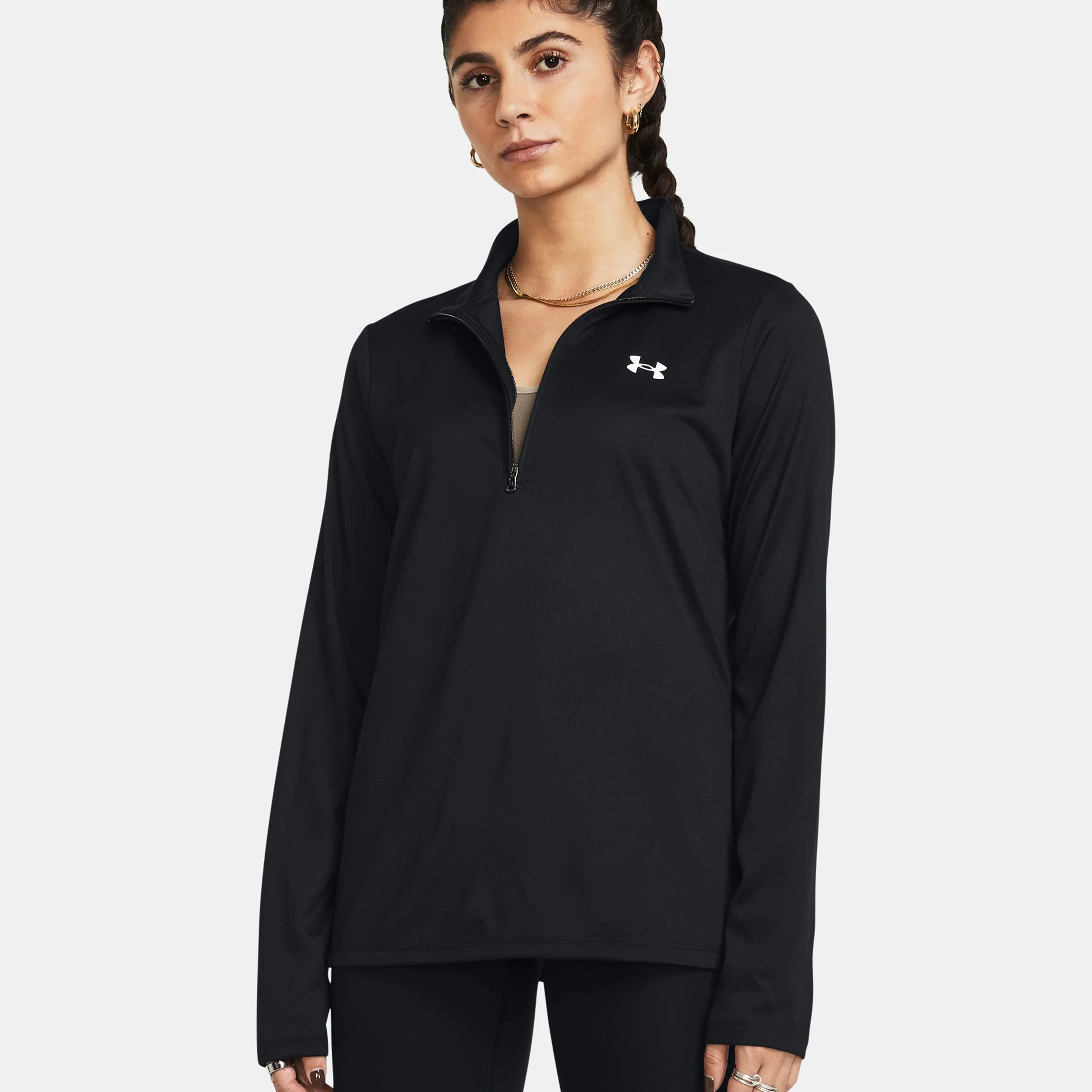 Tech 1/2 Zip Långärmat Damer-Svart - Image 3