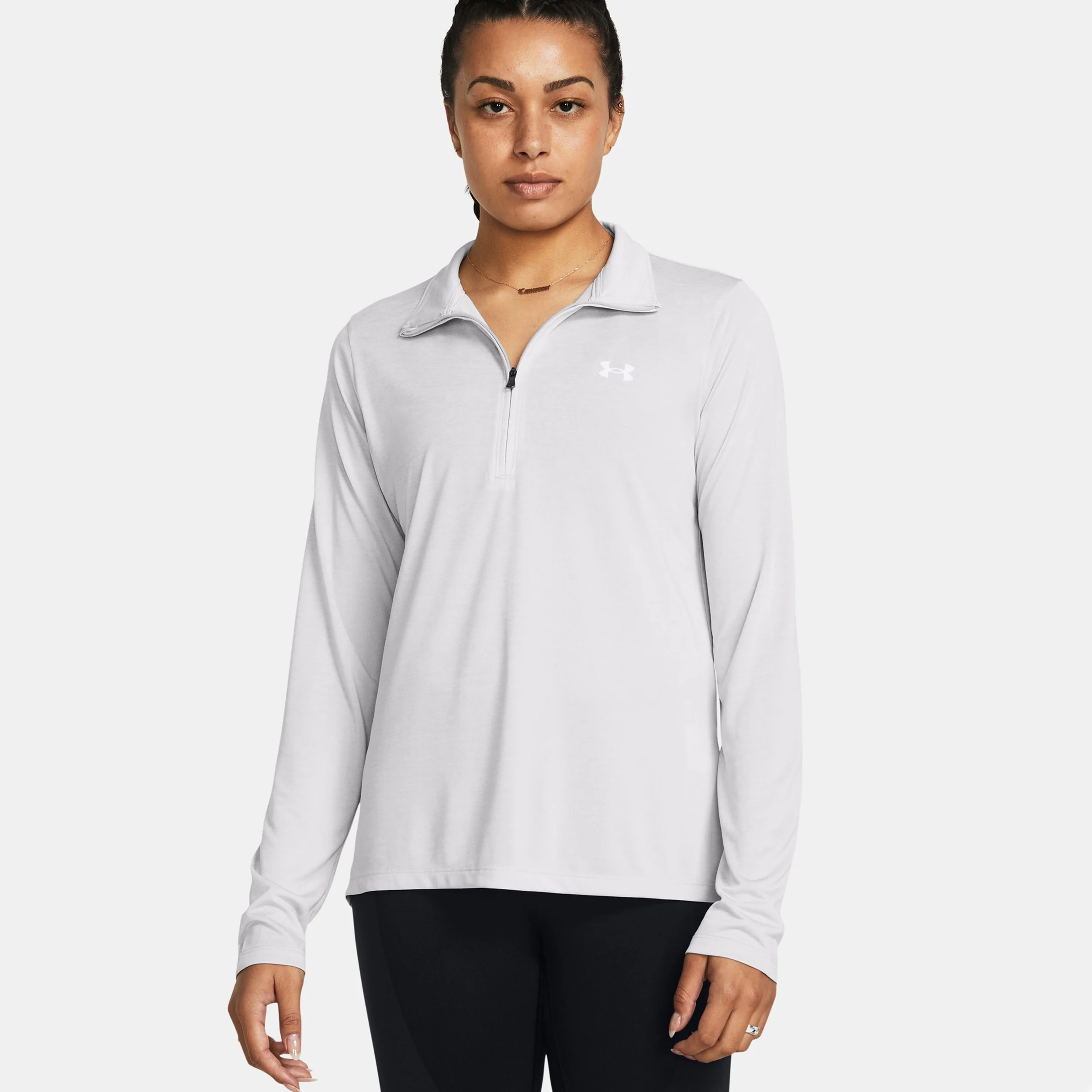 Tech Half-Zip Twist Långärmat Damer-Grå - Image 3