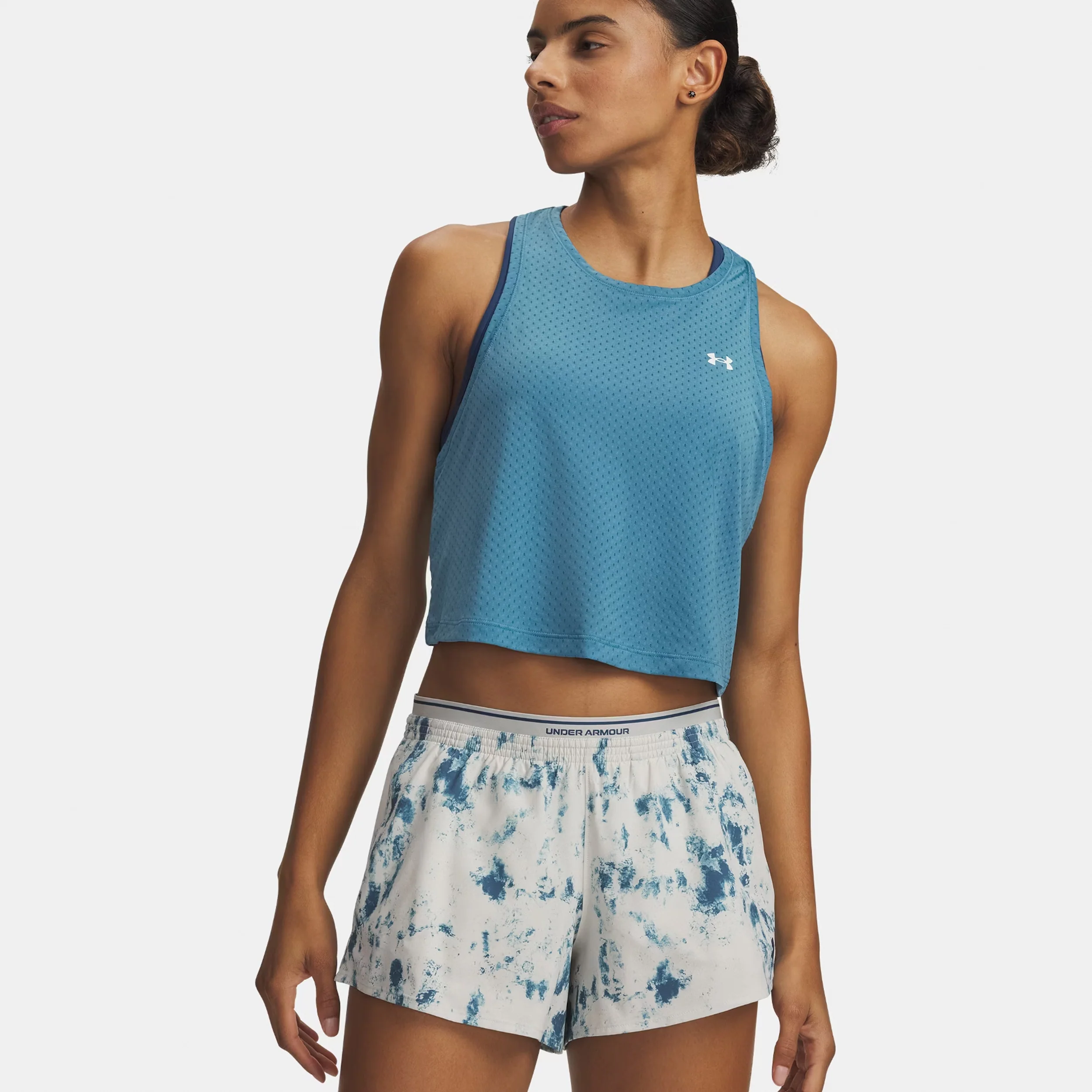 Tech Sport Mesh Crop Linne Damer-blå