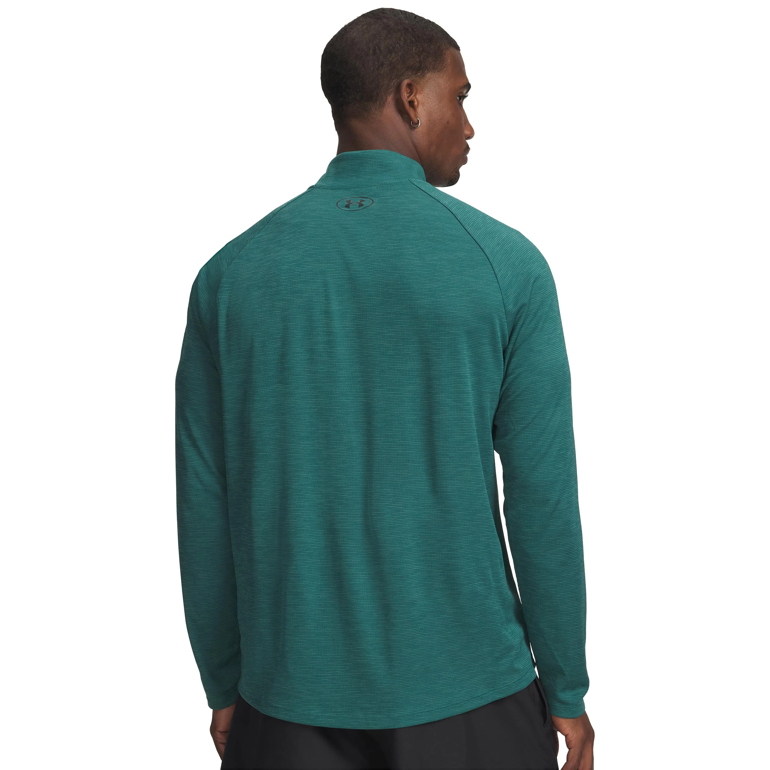 Tech Textured Half-Zip Långärmat Herrar-grön, svart - Image 2