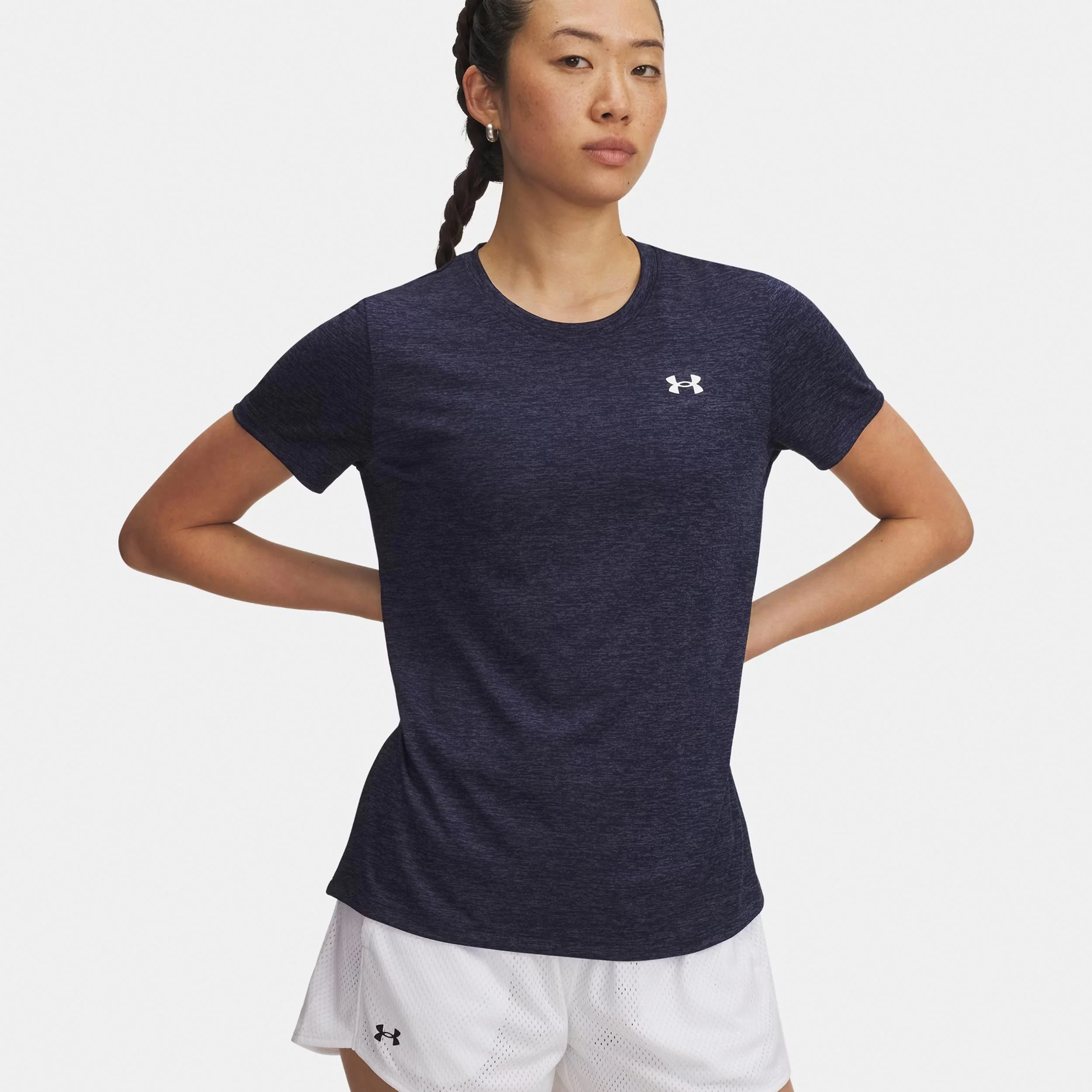 Tech Twist T-shirt Damer-blå, vit