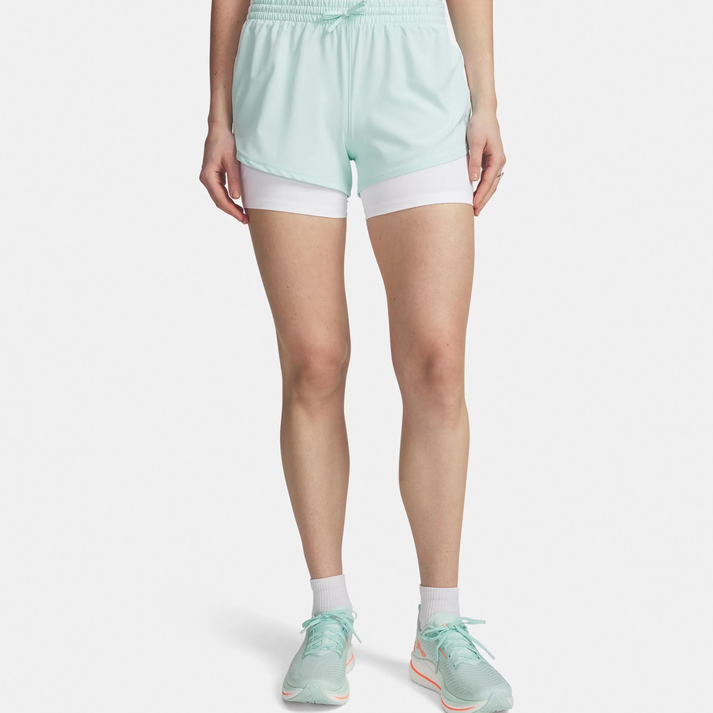 Velociti Pro 4in 2n1 Löparshorts Damer-mint, silver