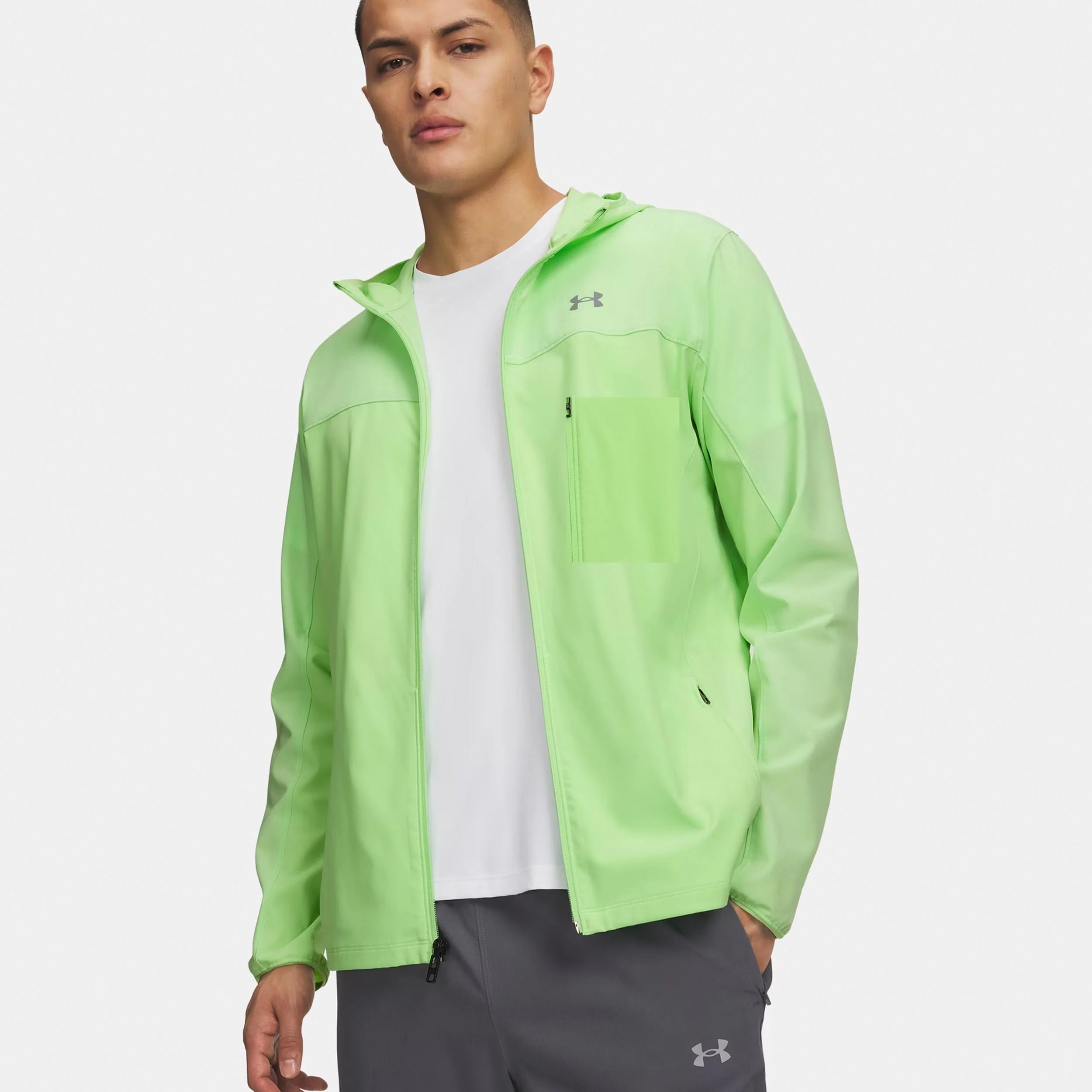 Velociti Pro Storm Löparjacka Herrar - neongrön, silver