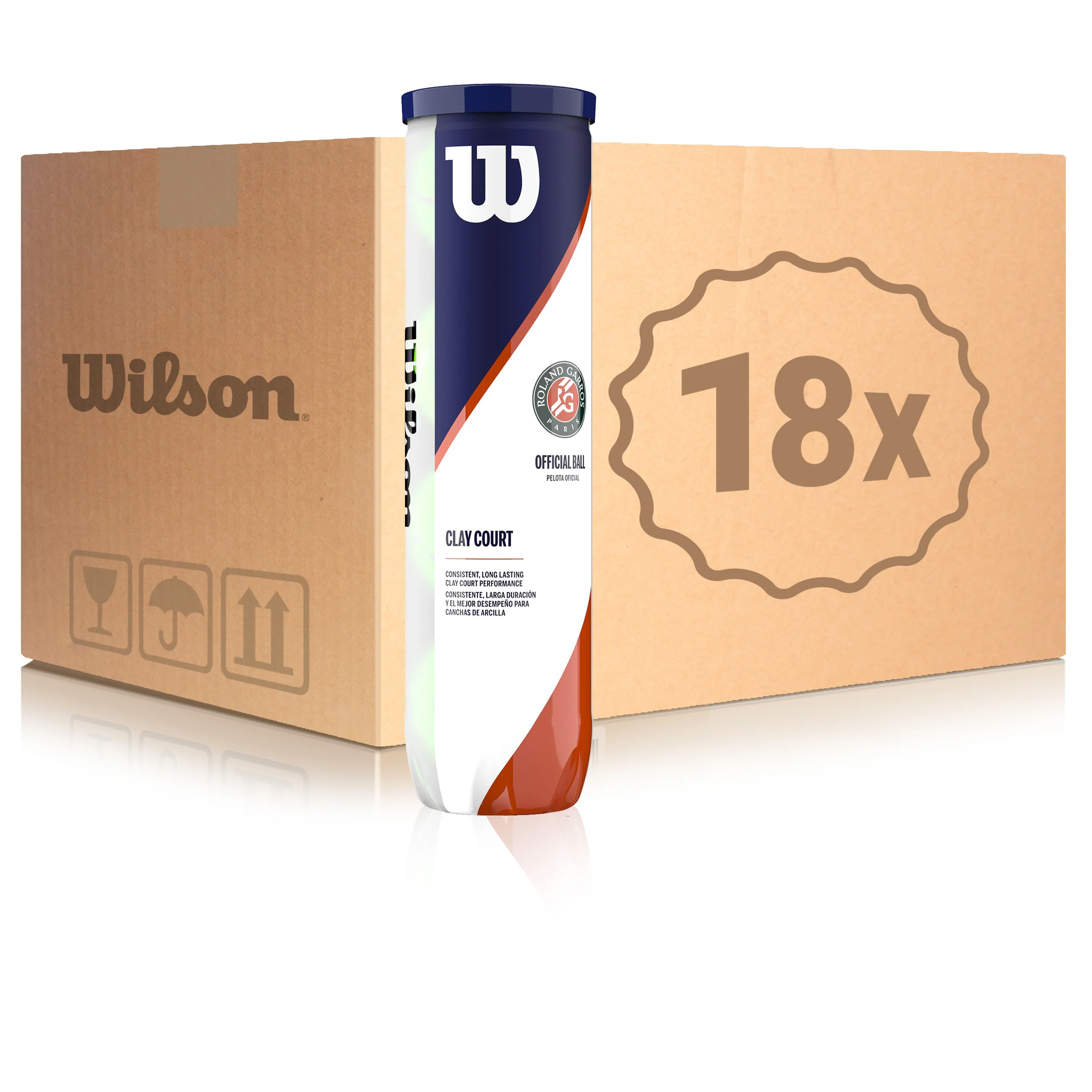 18x 4-pack rör Roland Garros Official I kartong