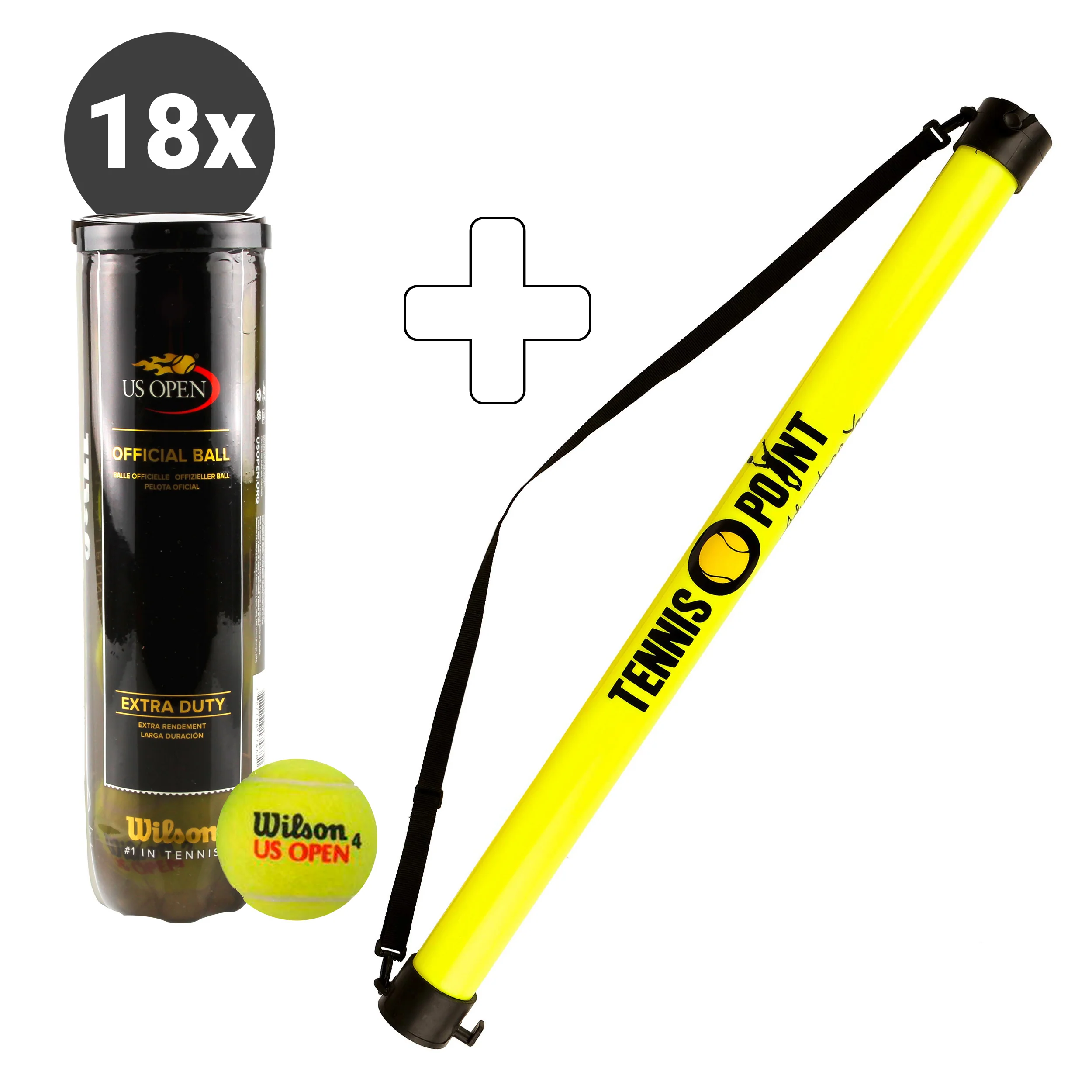 18x 4-pack rör US Open Plus bollsamlarrör