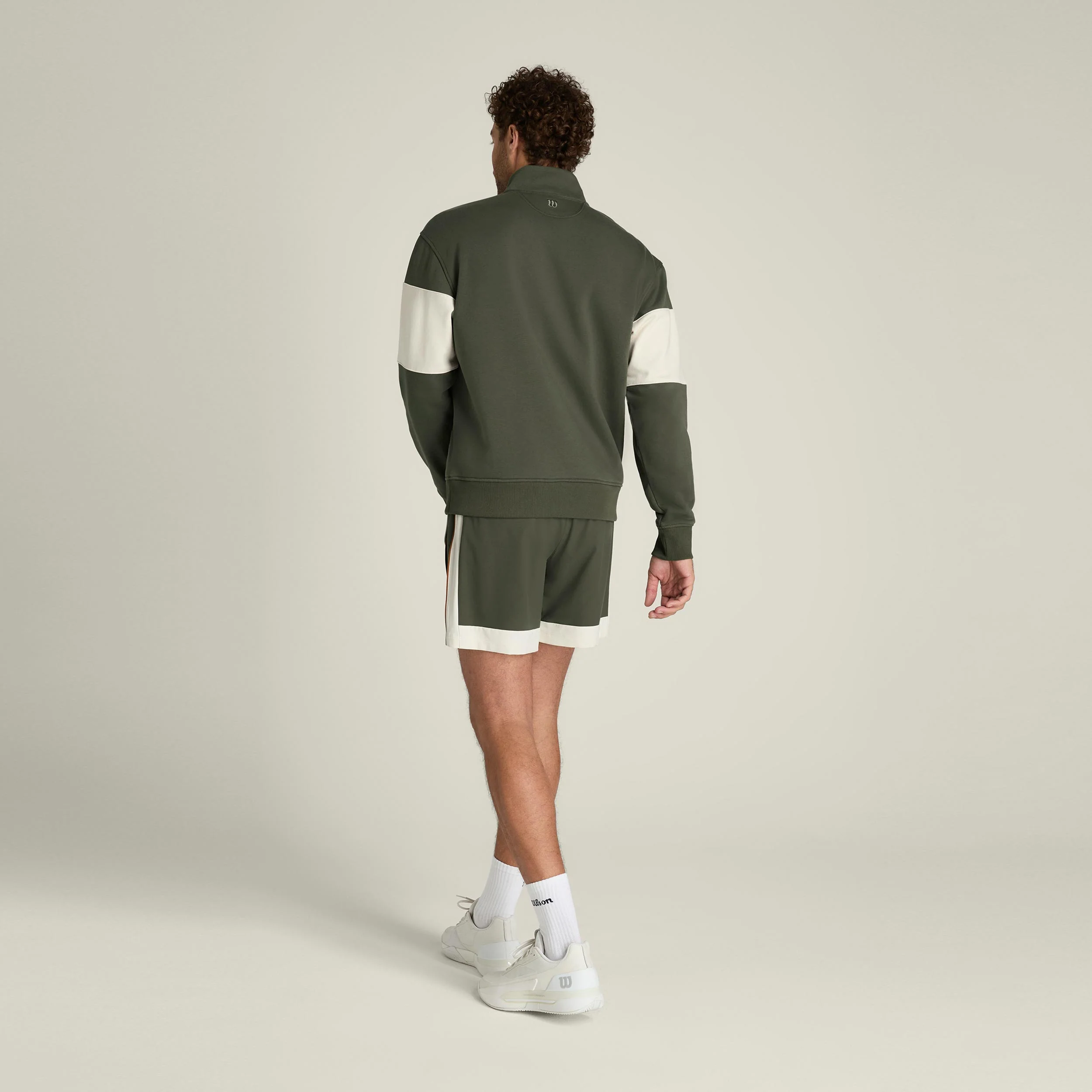 Playstate French Terry 1/2 Zip Tröja Herrar-mörkgrön, sand - Image 4